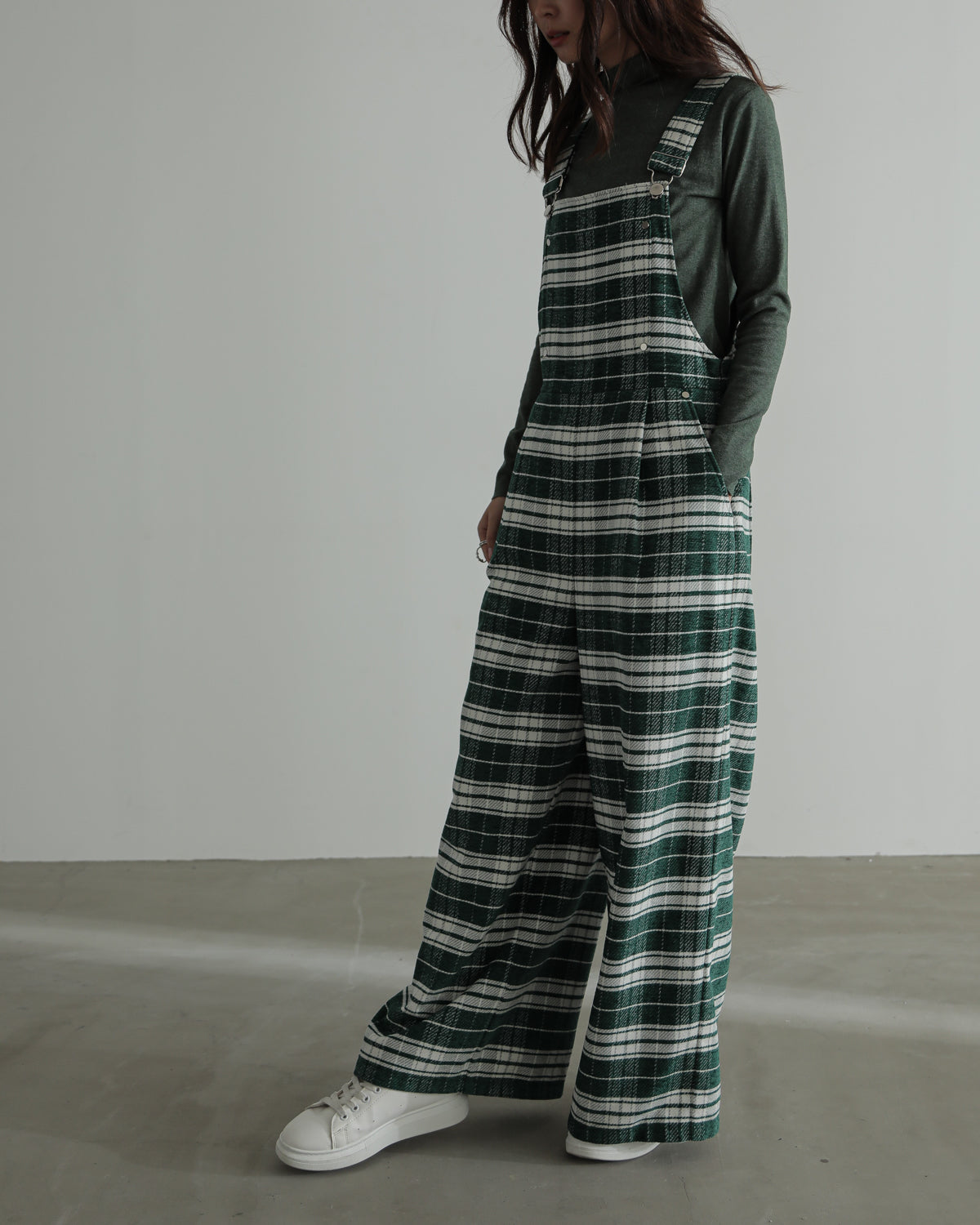 plaid salopette