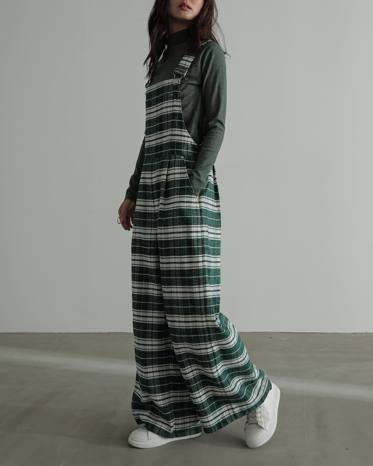 plaid salopette