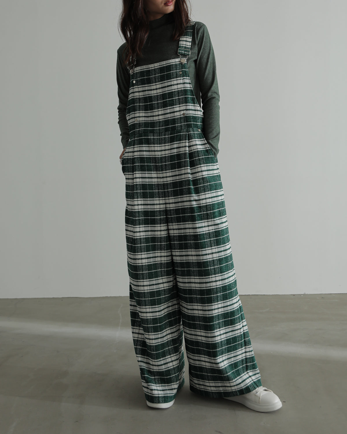 plaid salopette