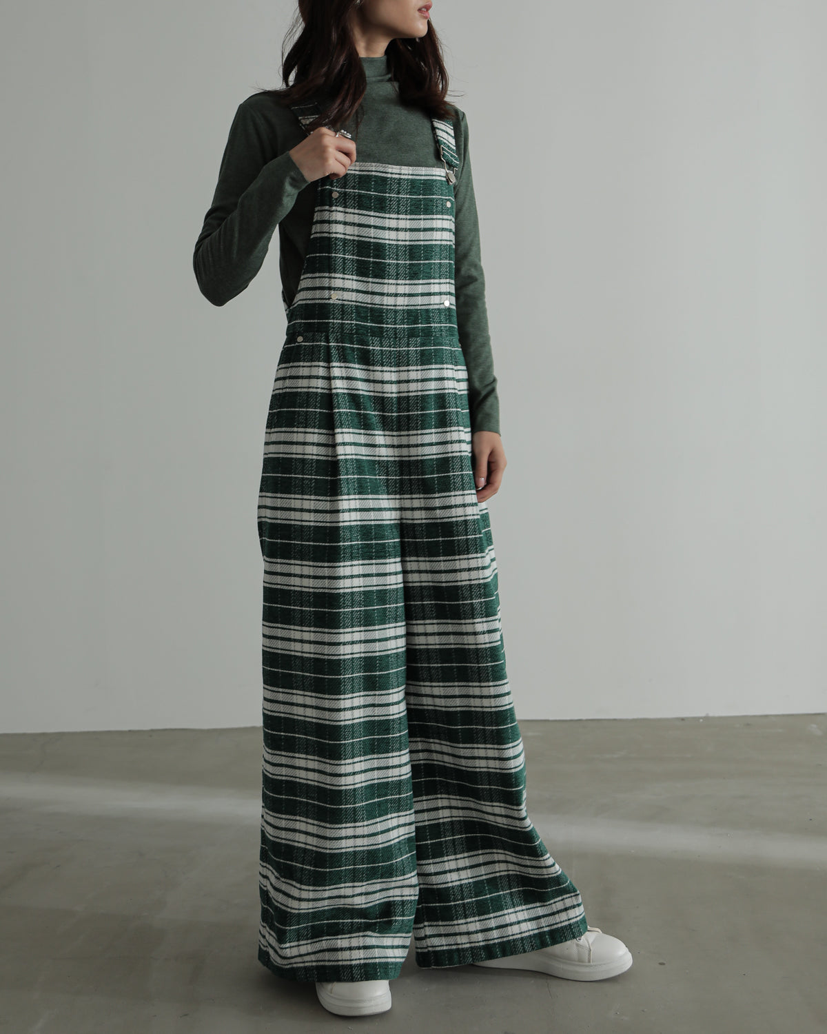 plaid salopette