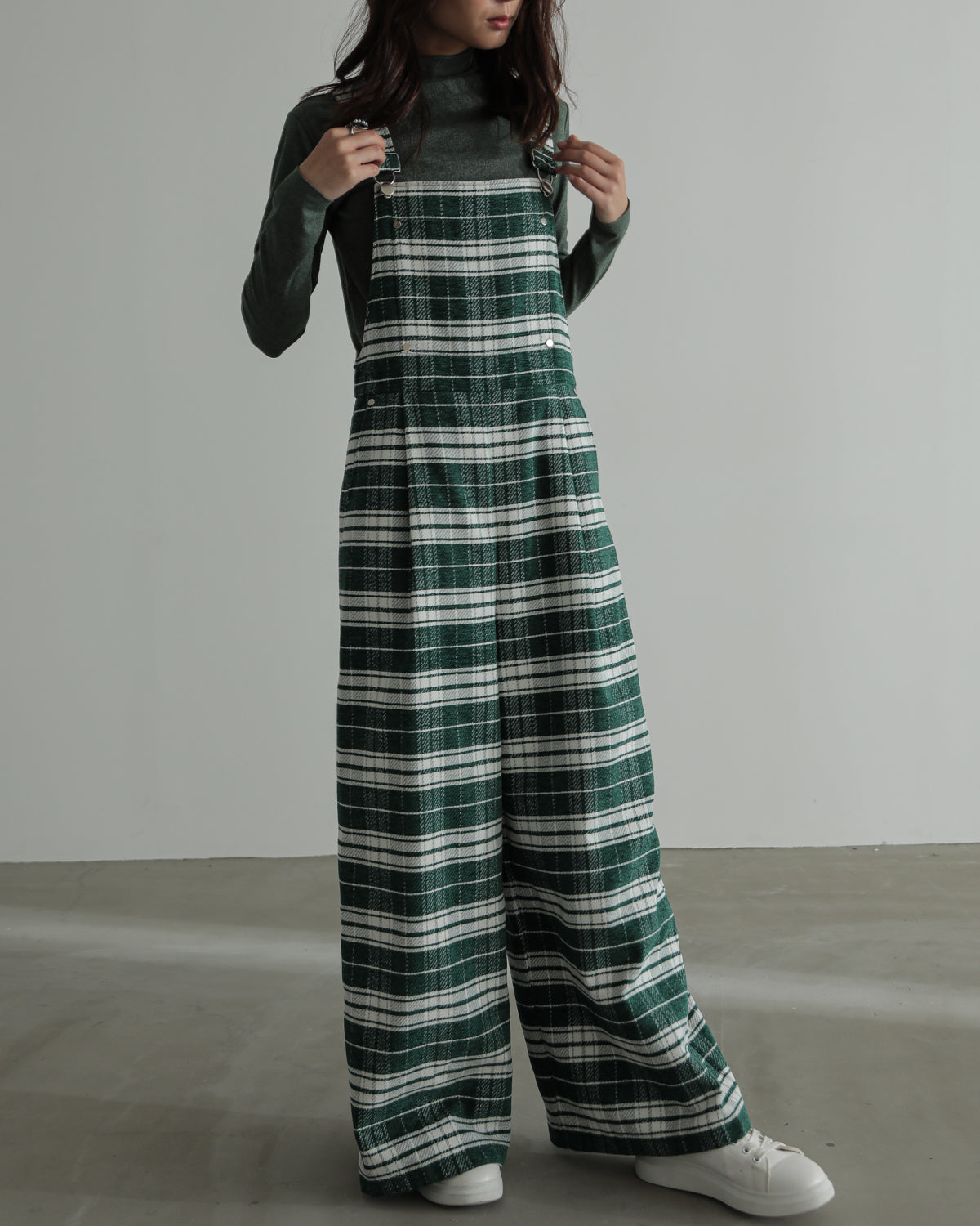 plaid salopette