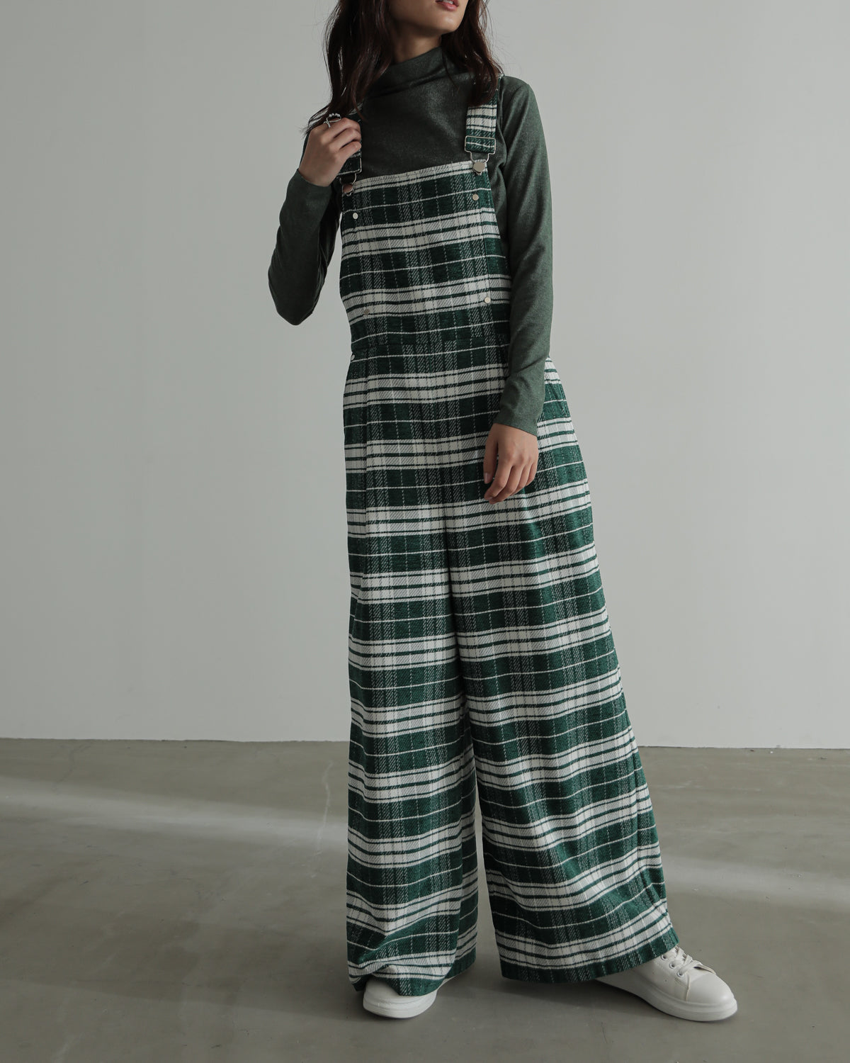plaid salopette
