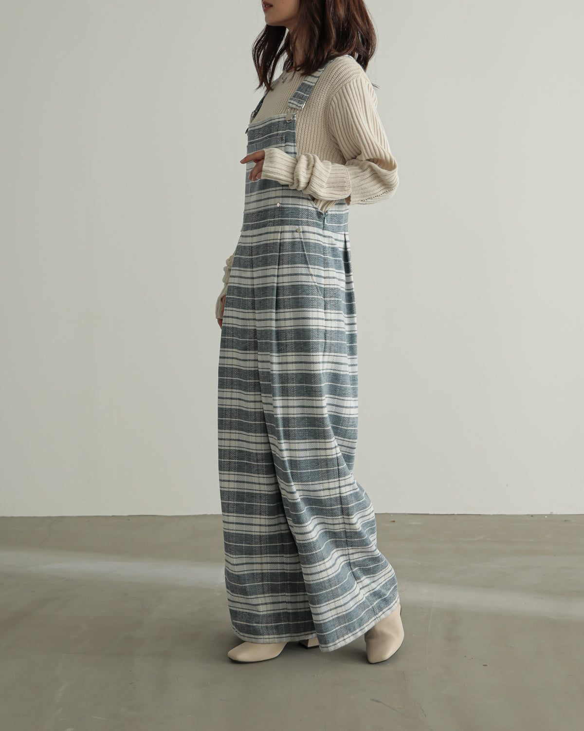plaid salopette