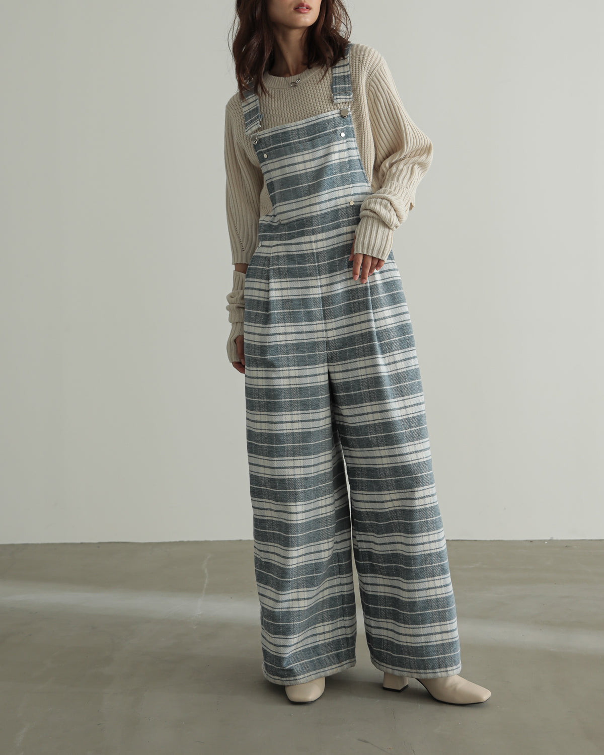 plaid salopette