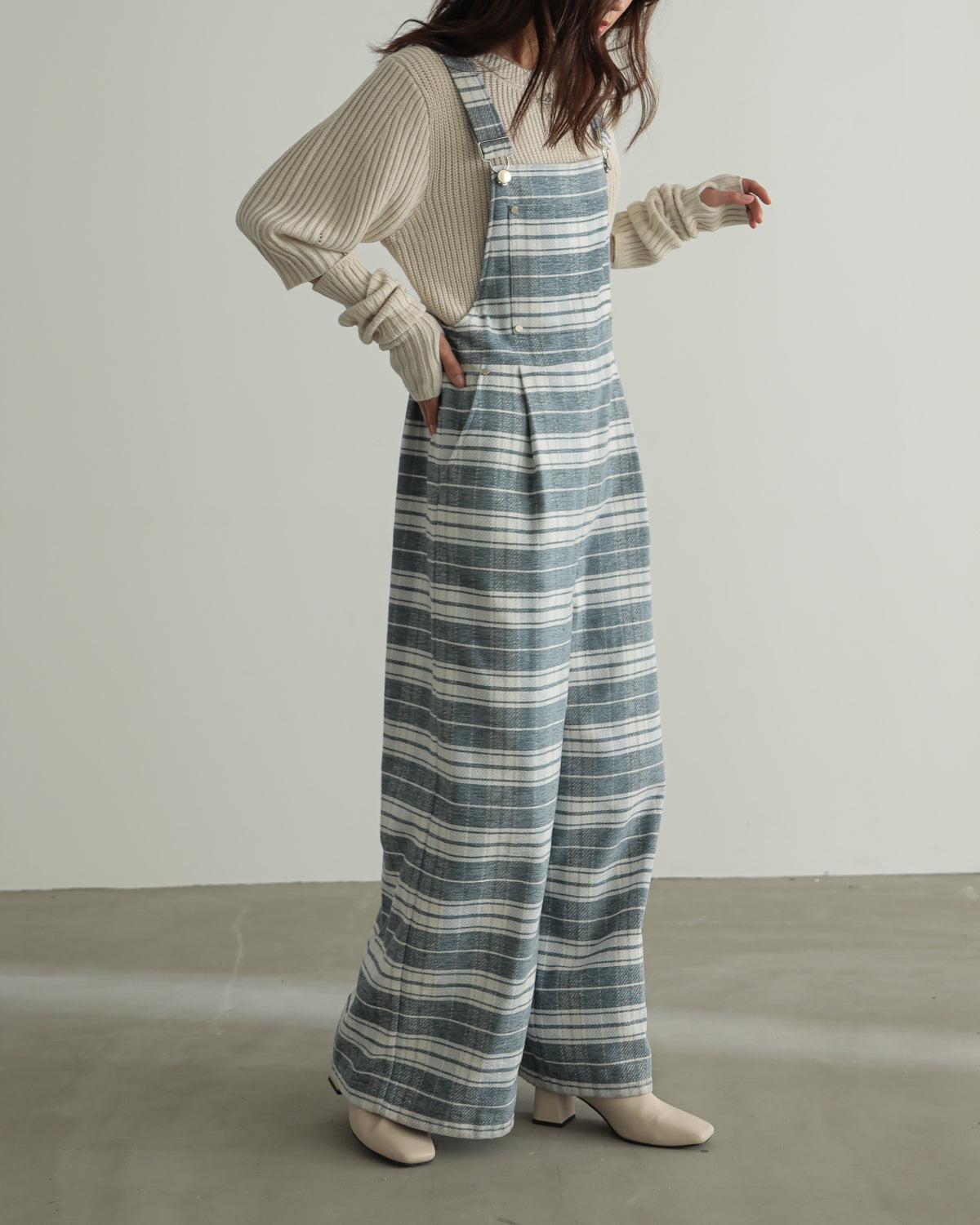 plaid salopette