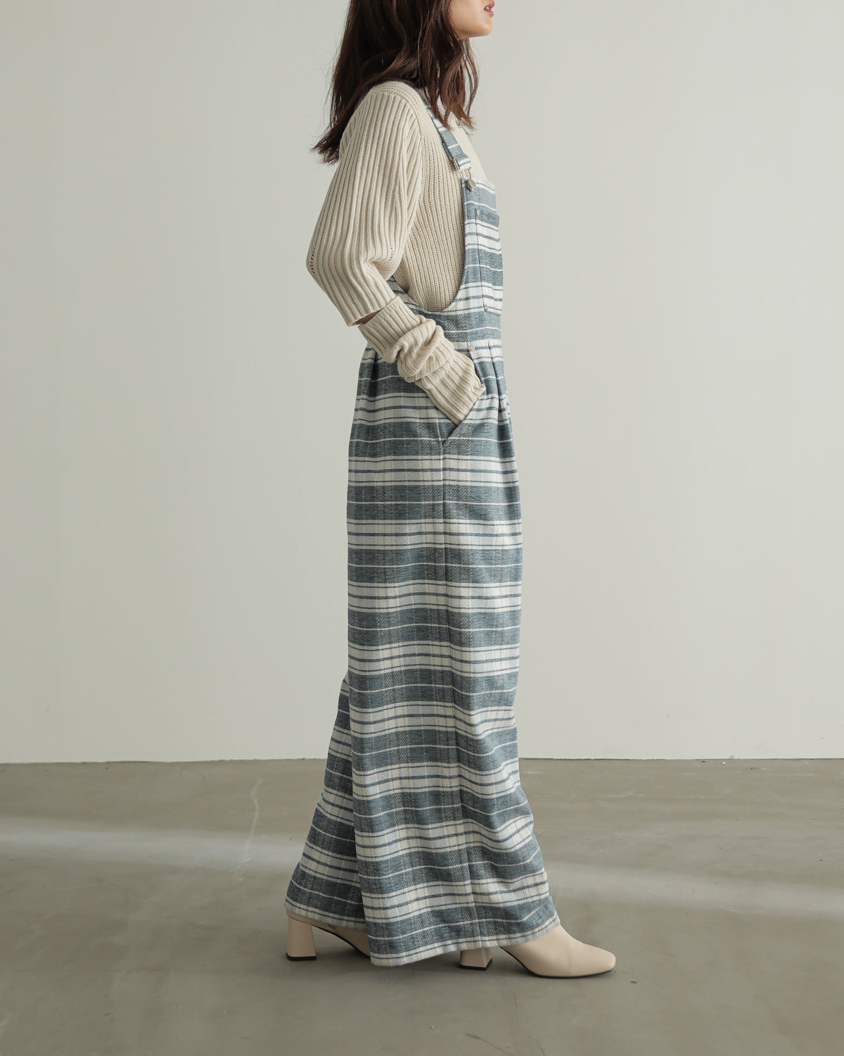 plaid salopette