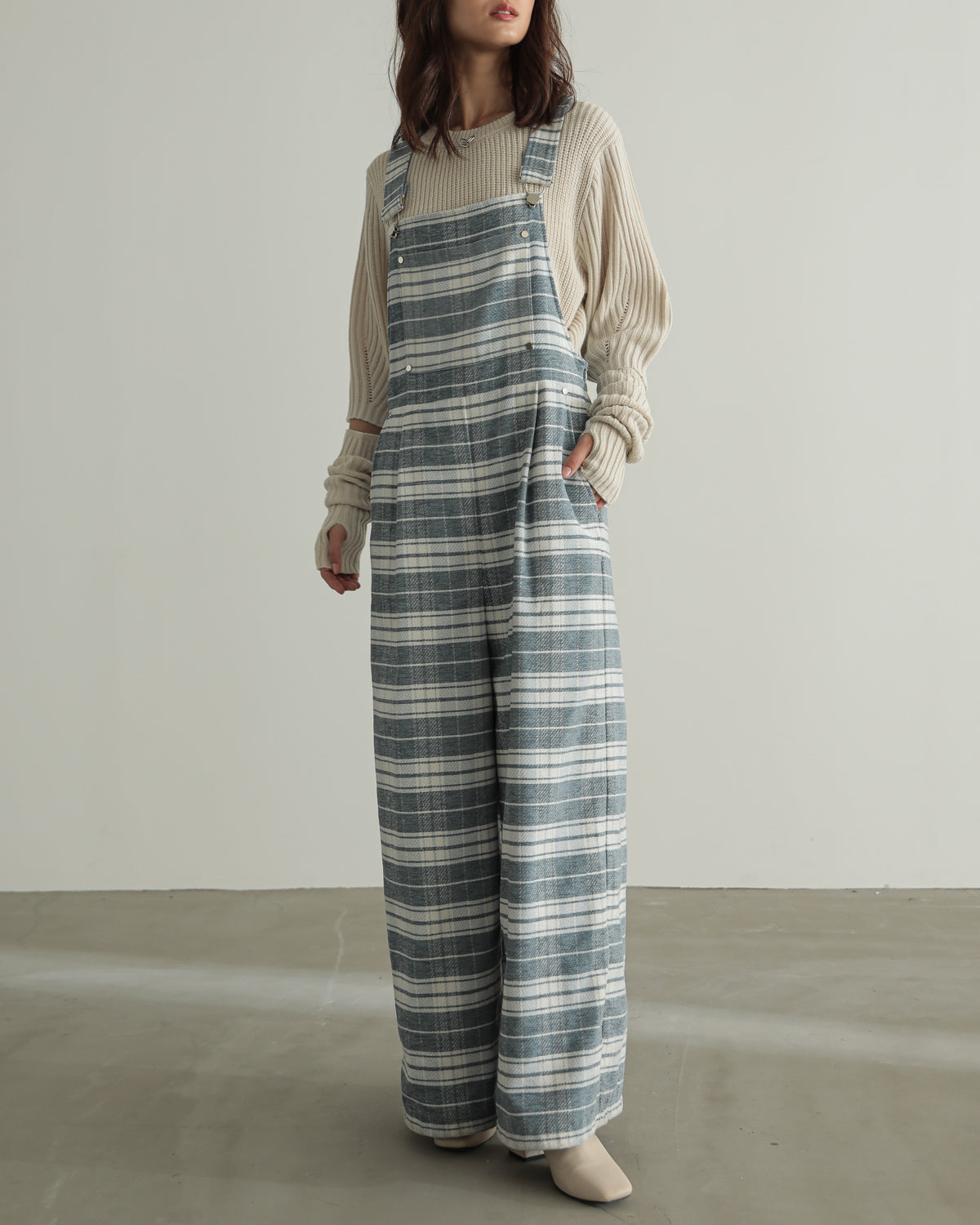 plaid salopette