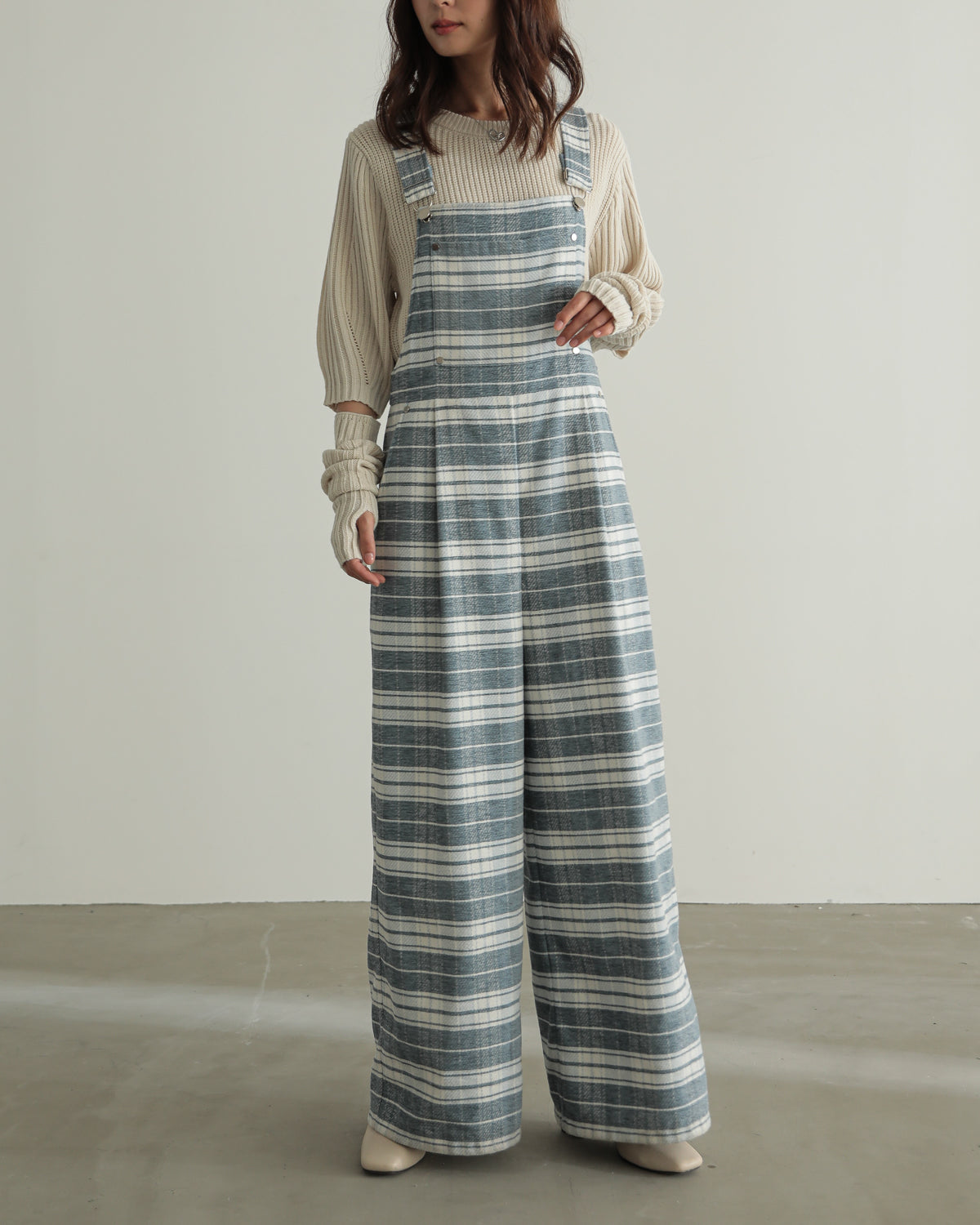 plaid salopette