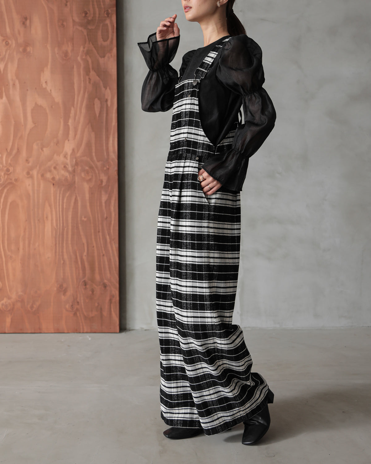plaid salopette