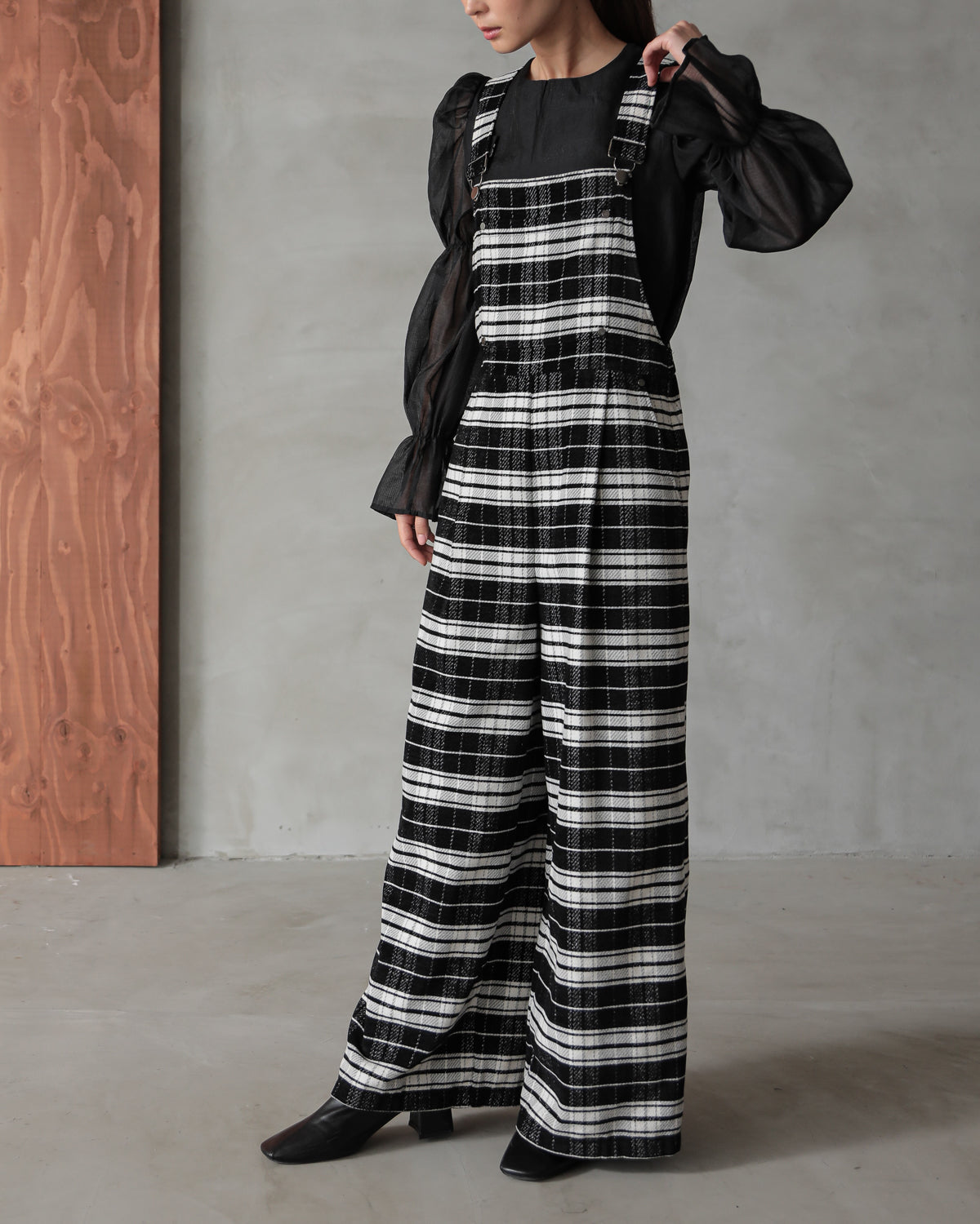 plaid salopette