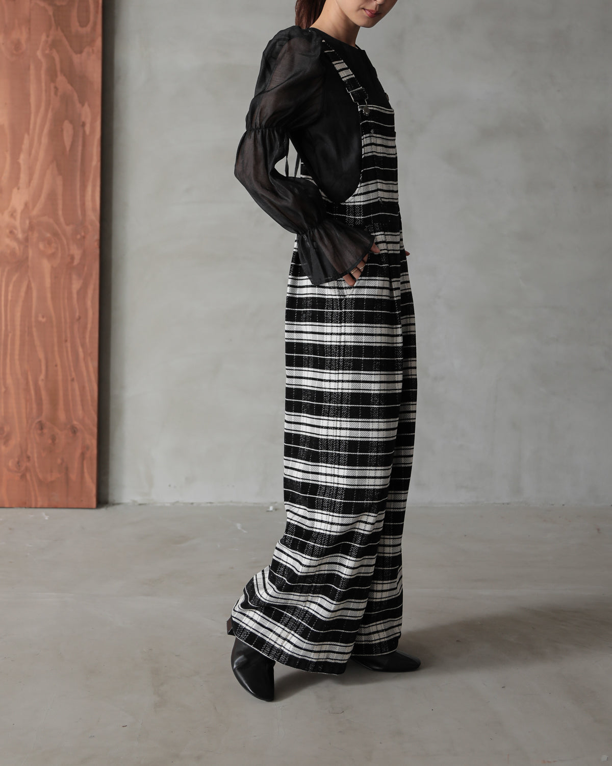 plaid salopette