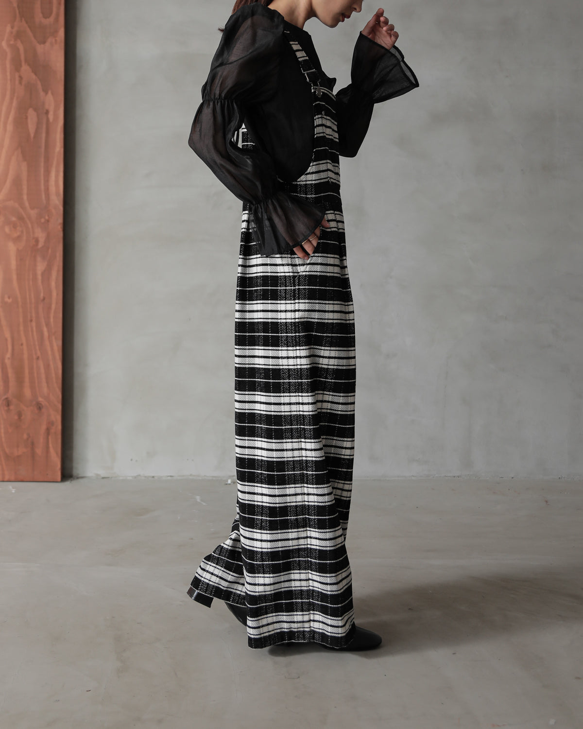 plaid salopette