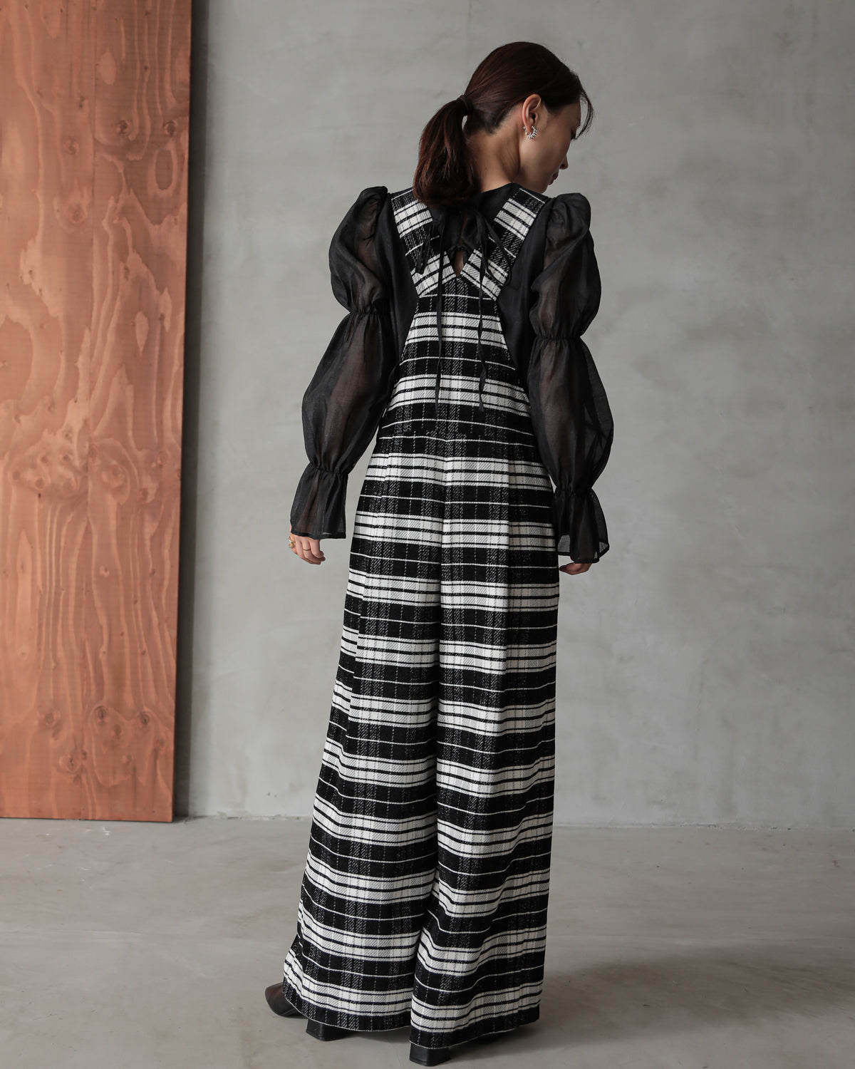 plaid salopette