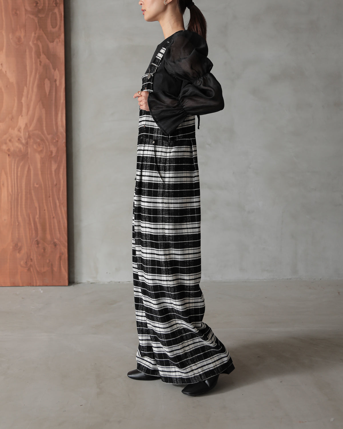 plaid salopette