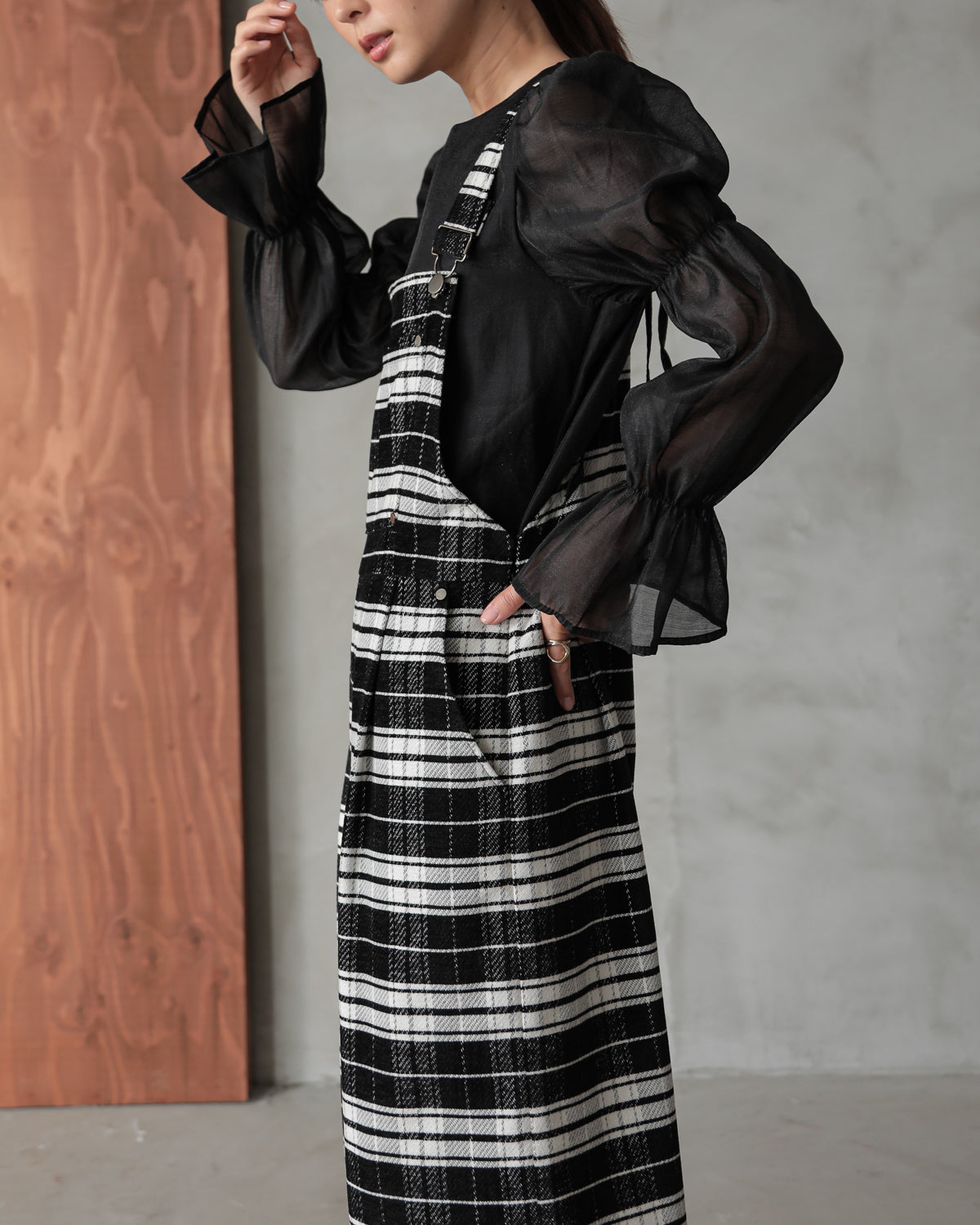 plaid salopette