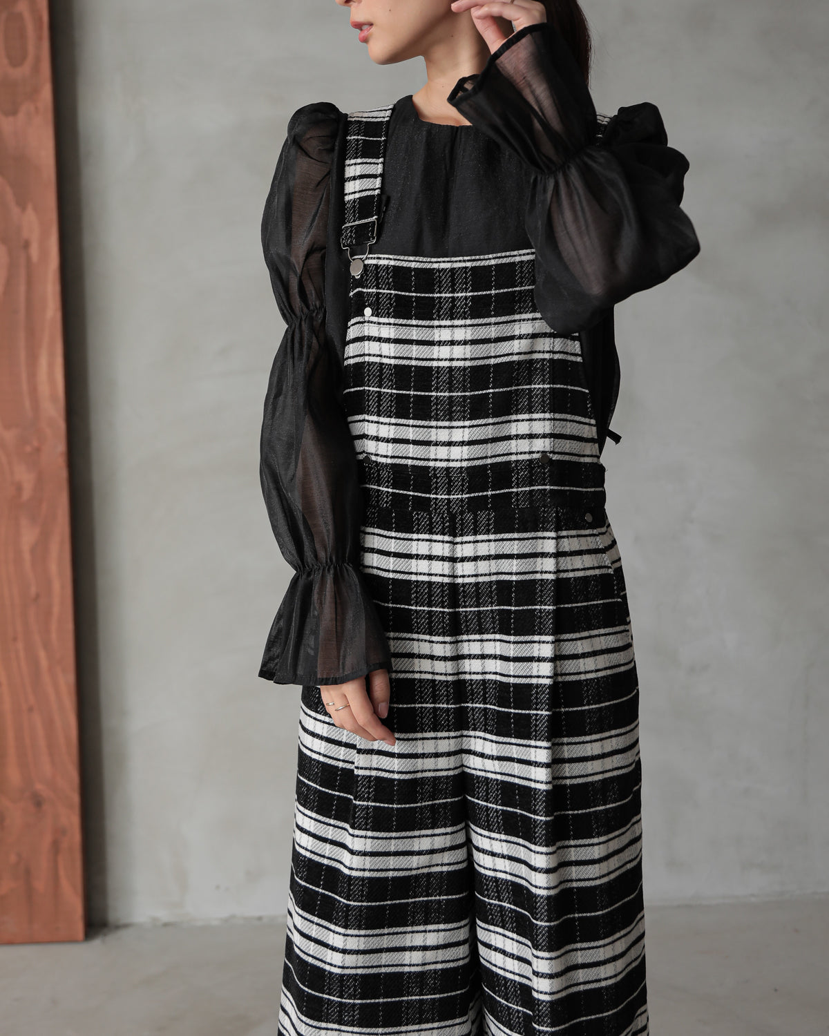 plaid salopette