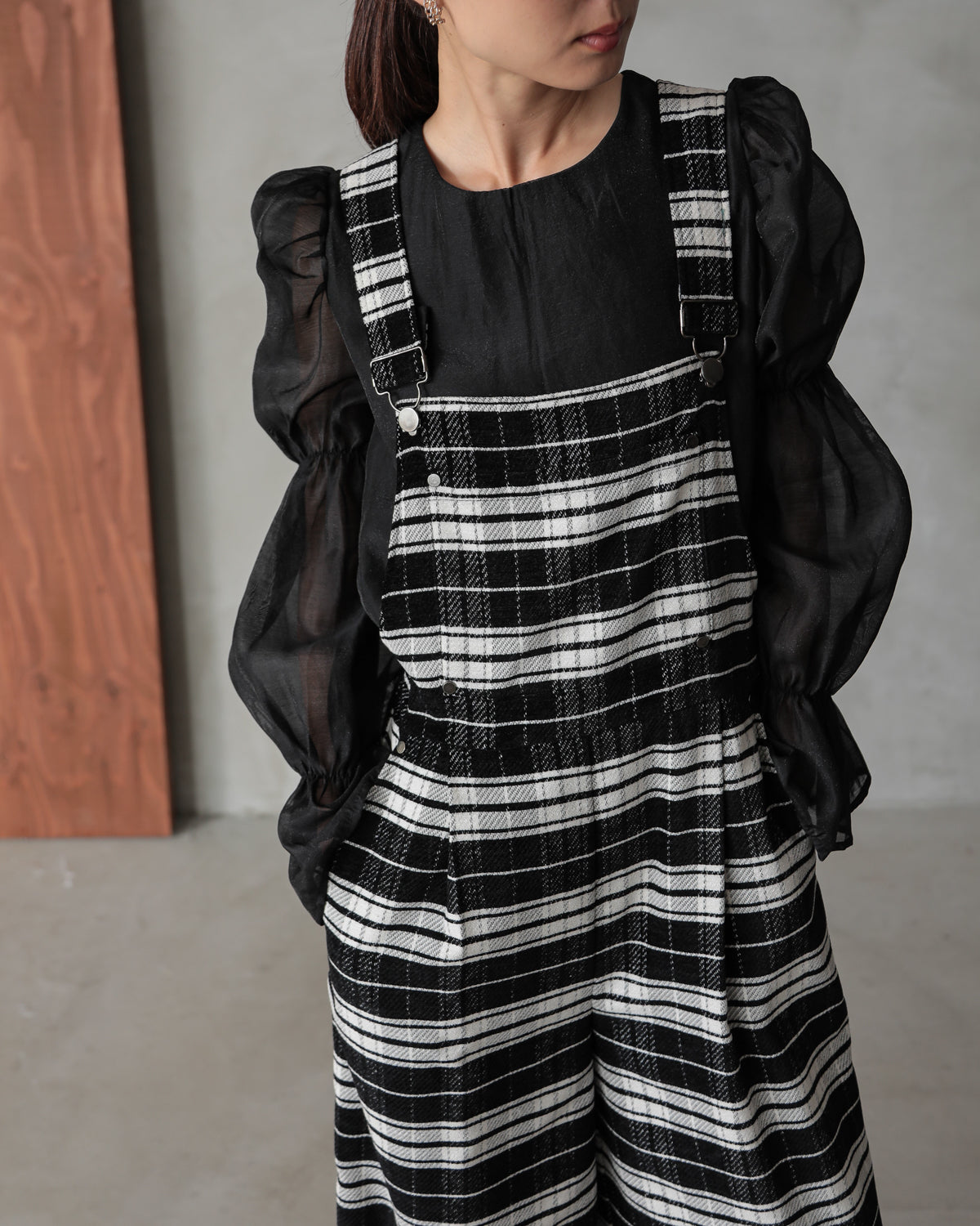 plaid salopette