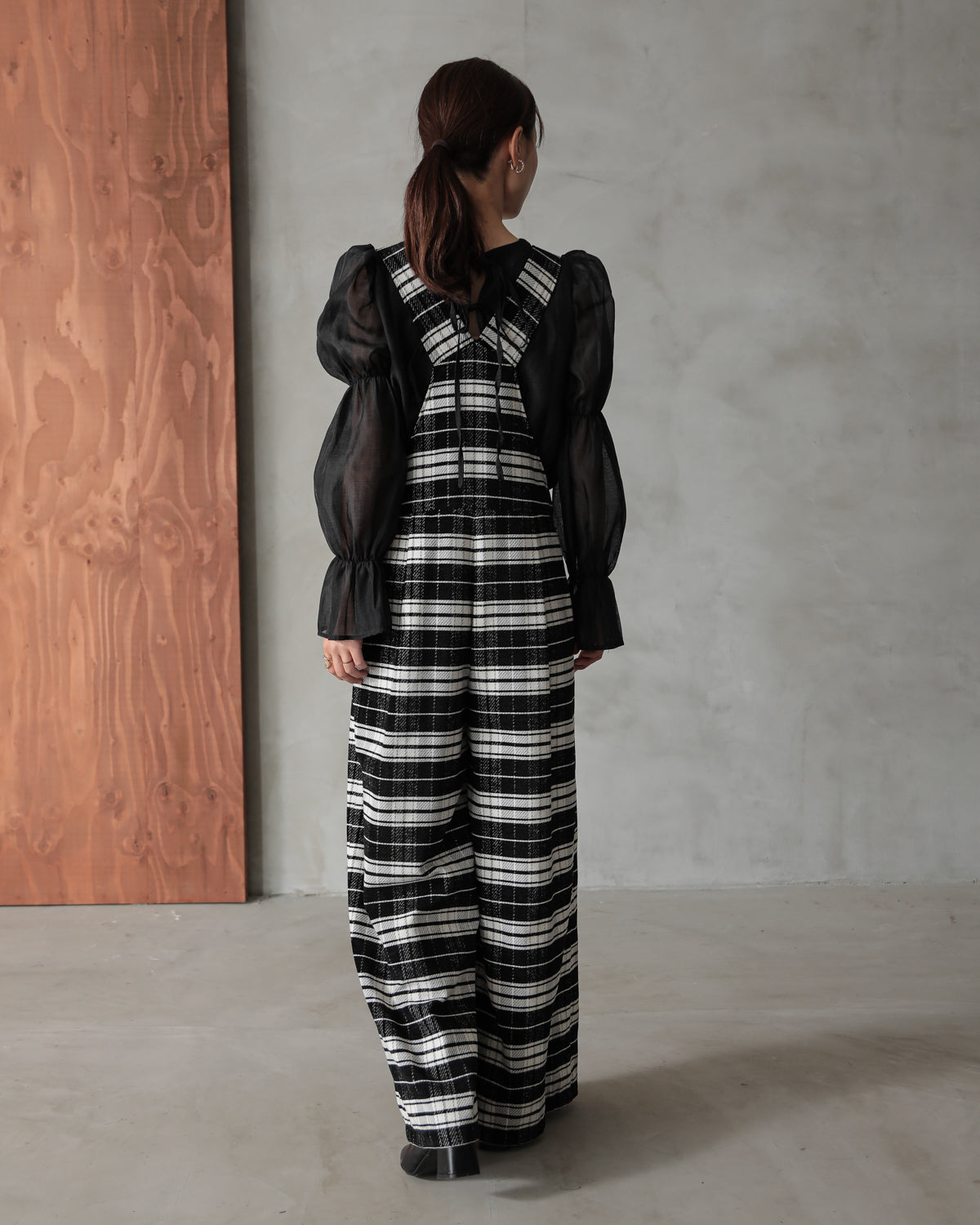 plaid salopette