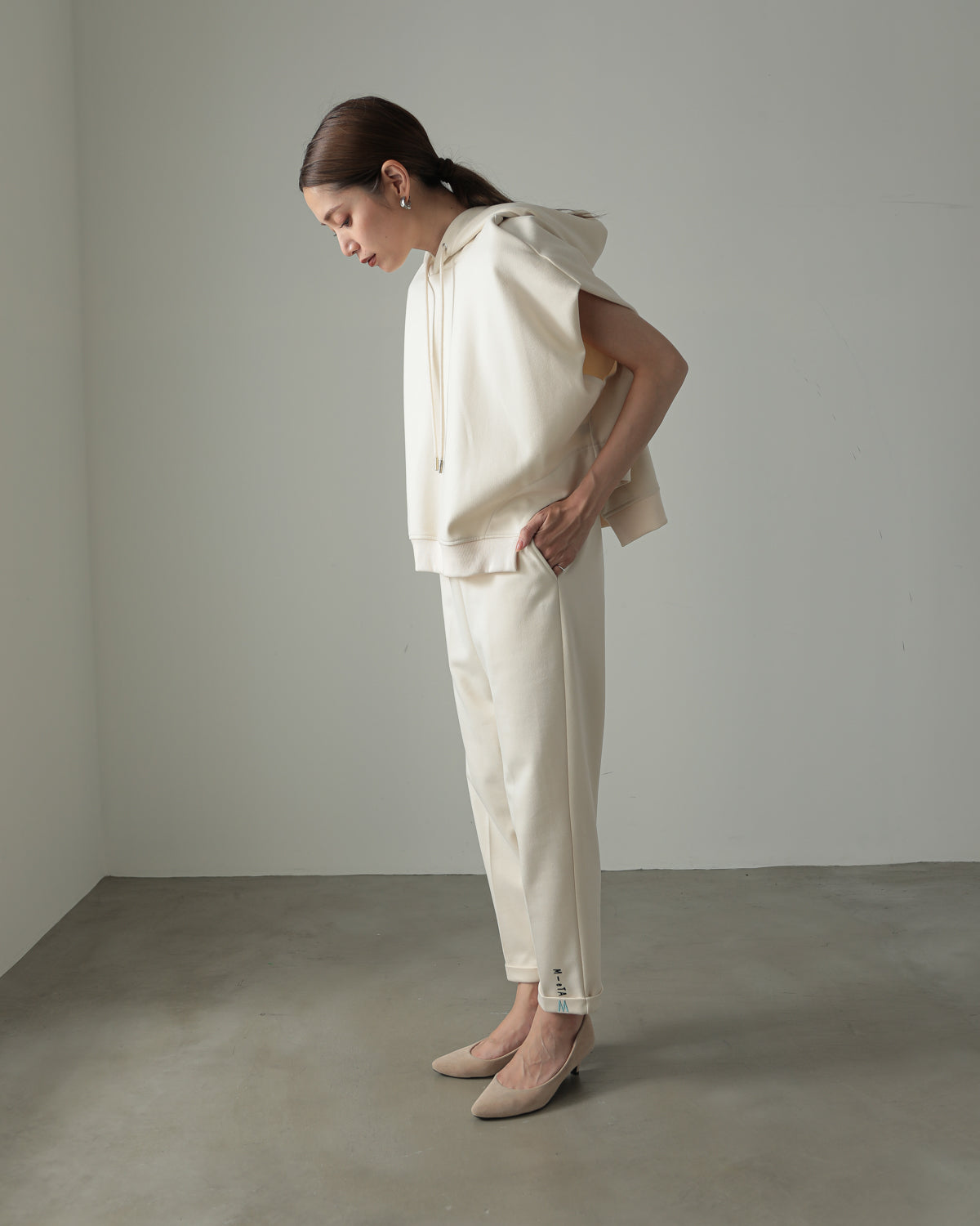 embroidered hem pants