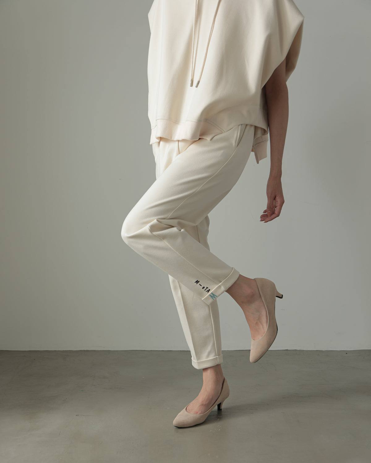 embroidered hem pants