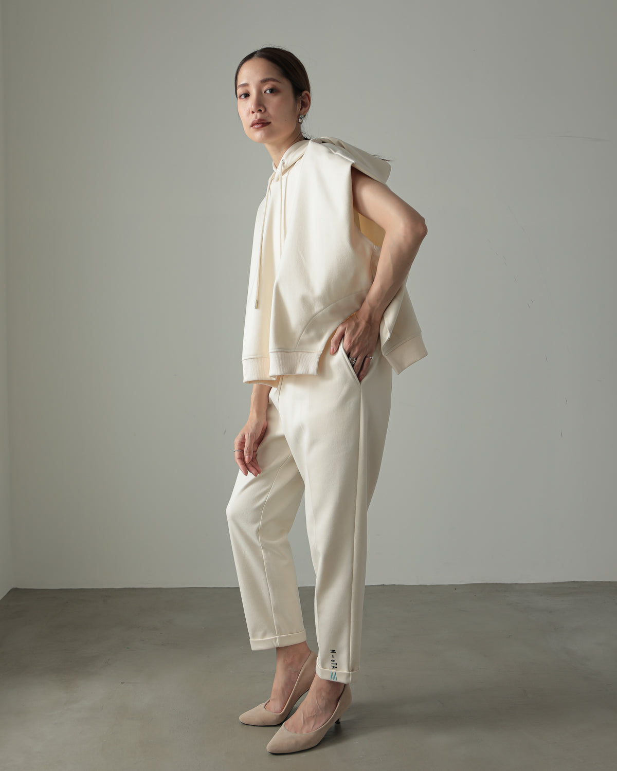 embroidered hem pants