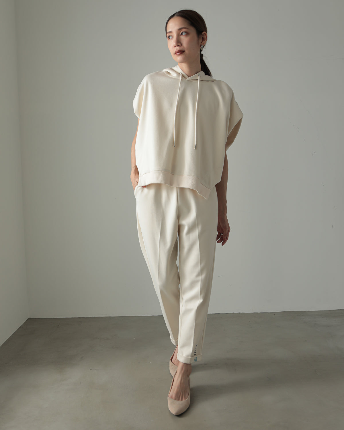 embroidered hem pants