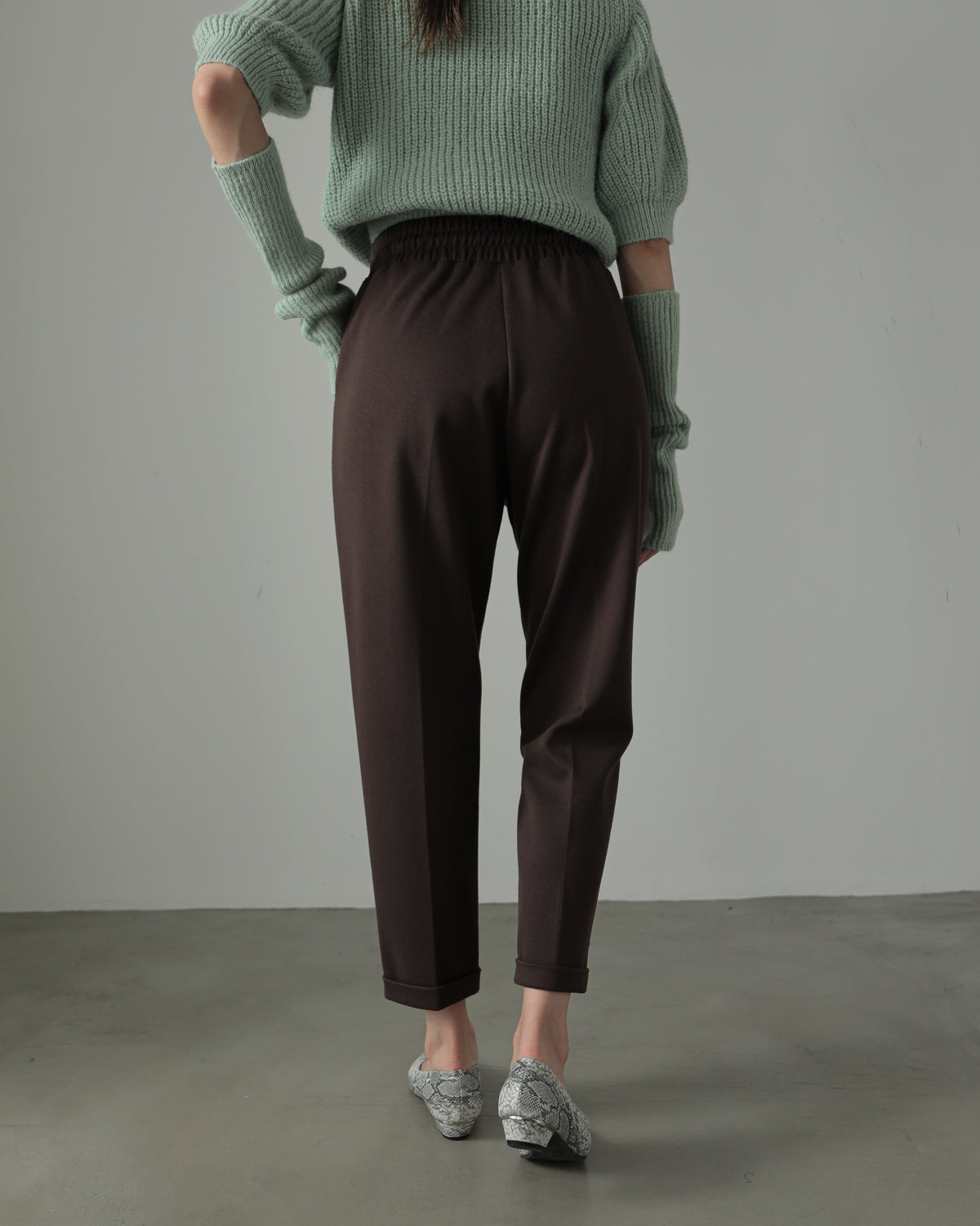 embroidered hem pants