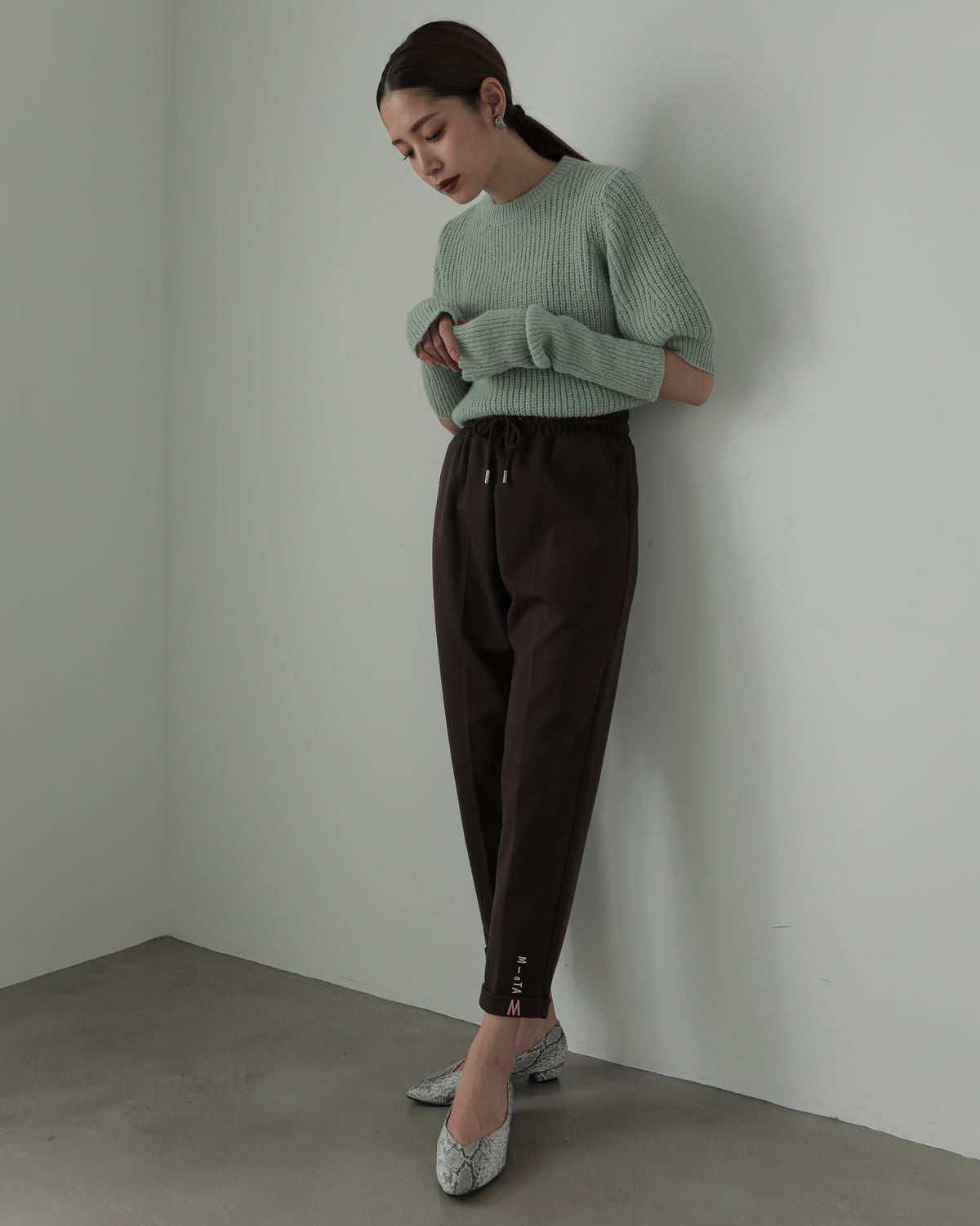 embroidered hem pants