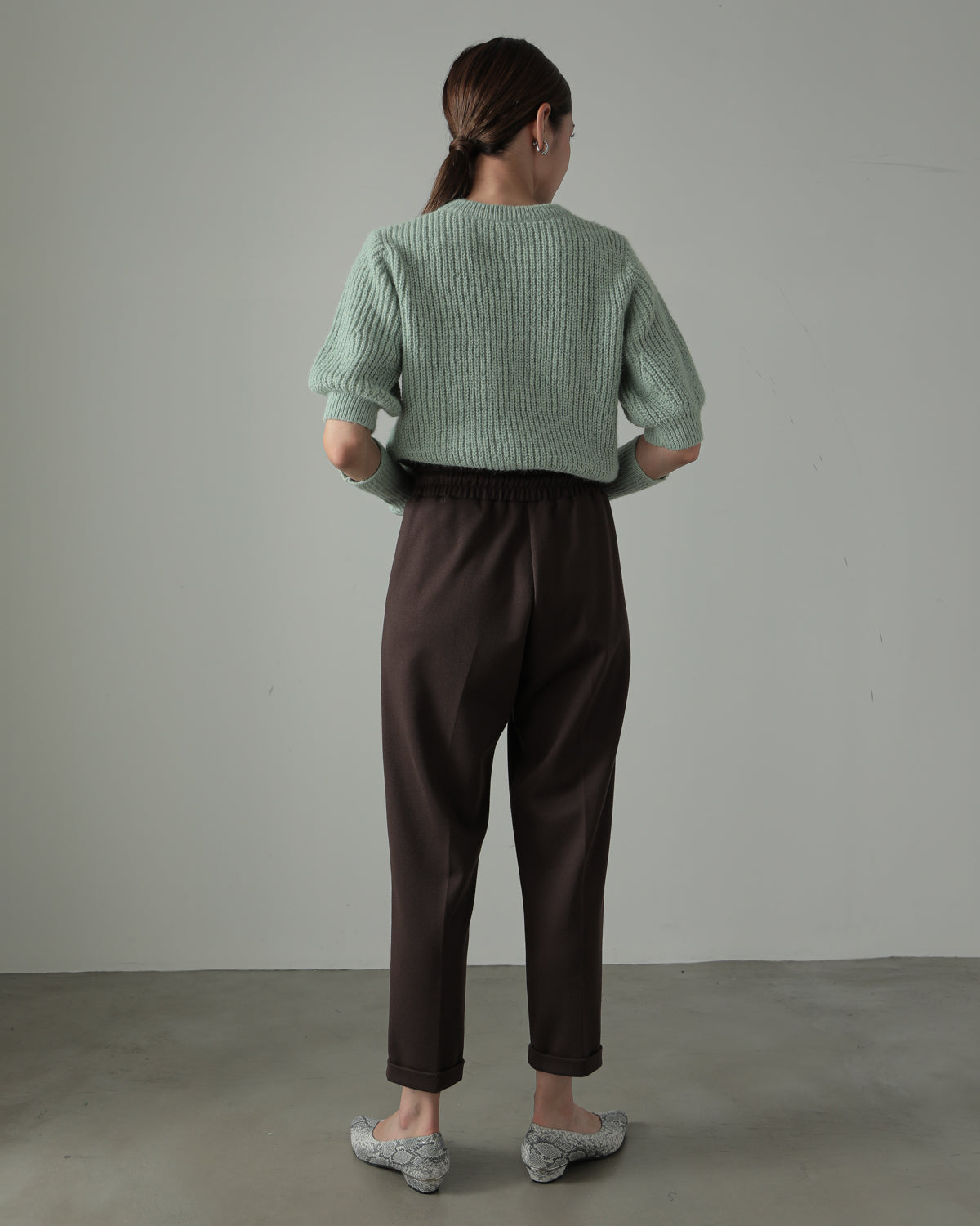 embroidered hem pants