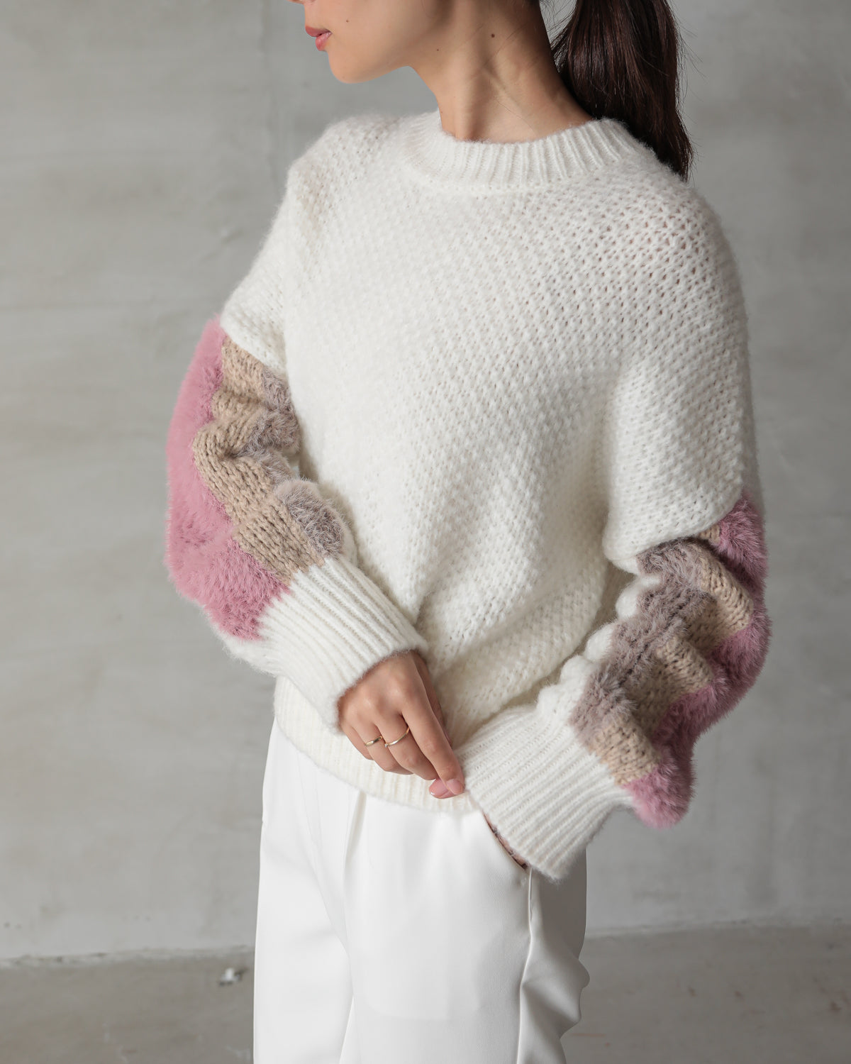sleeve color scheme Kanoko pullover