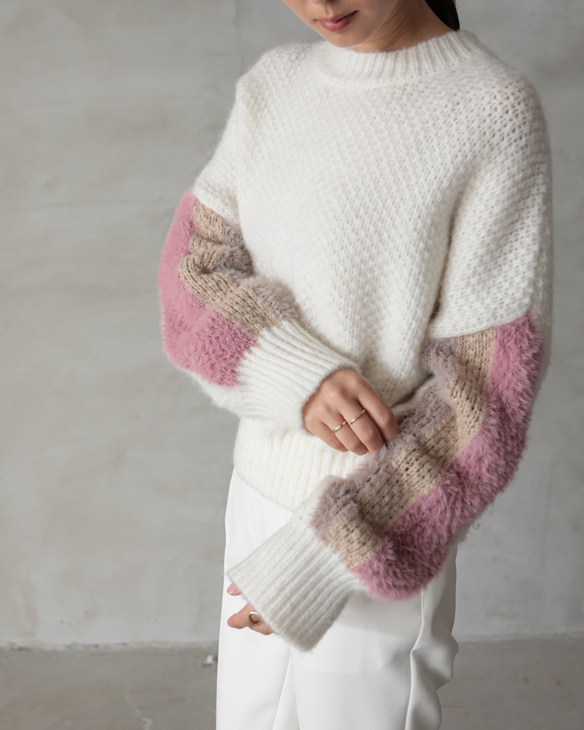sleeve color scheme Kanoko pullover