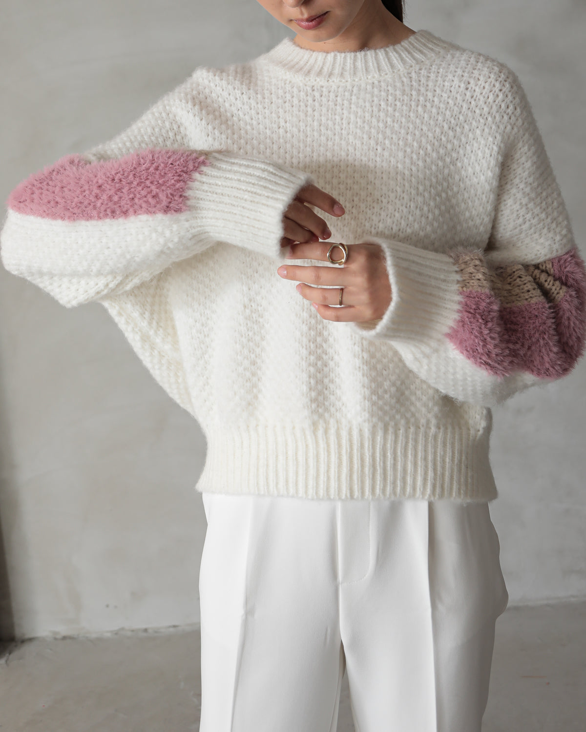 sleeve color scheme Kanoko pullover