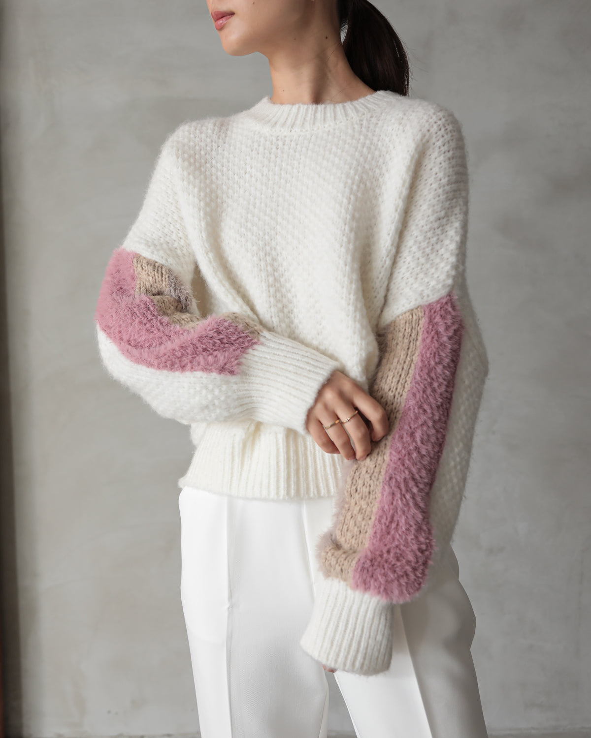 sleeve color scheme Kanoko pullover