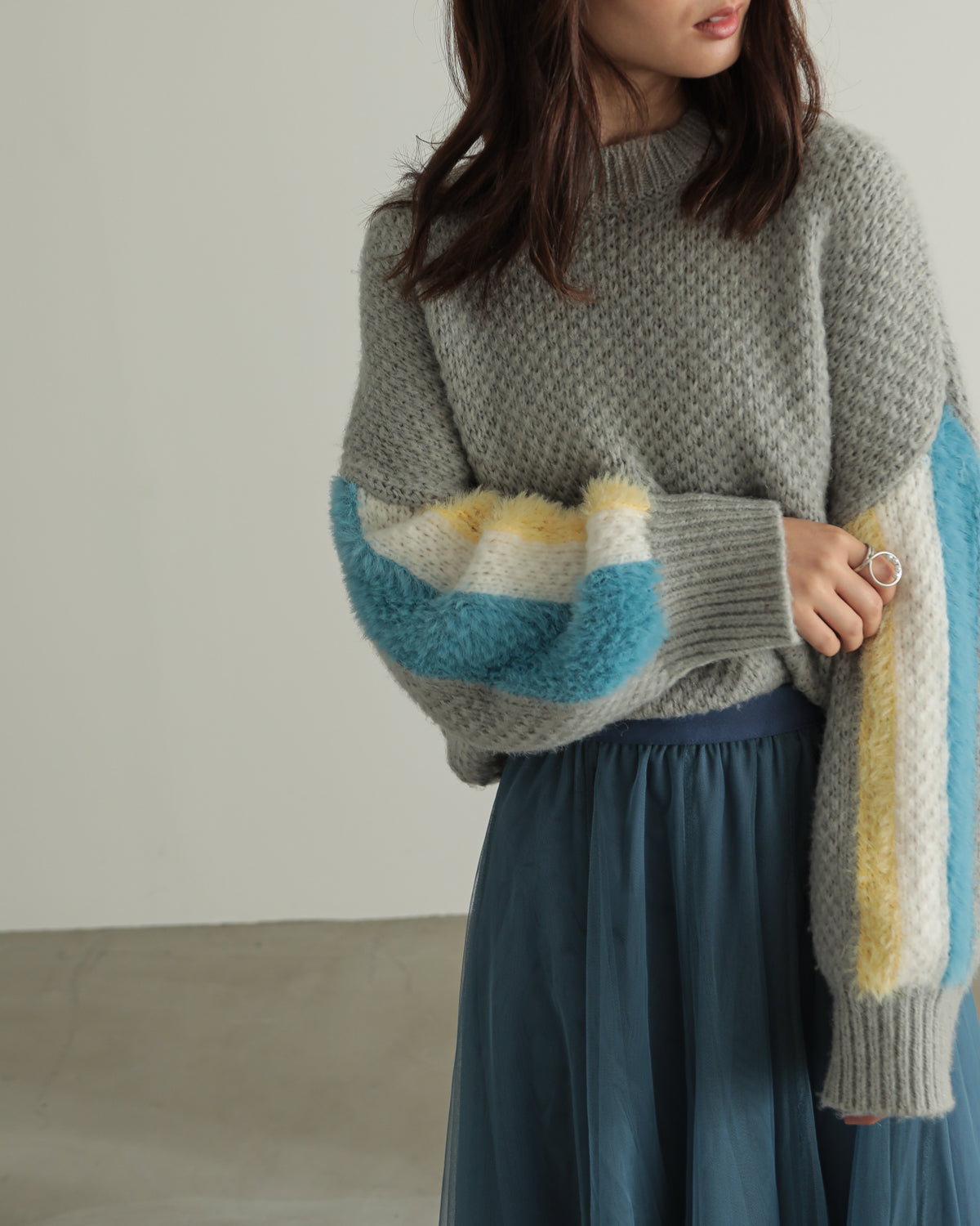 sleeve color scheme Kanoko pullover