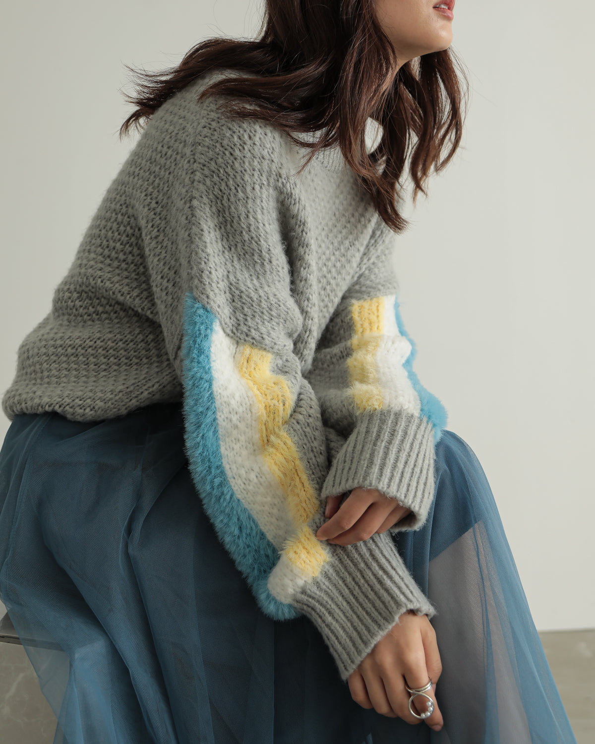 sleeve color scheme Kanoko pullover