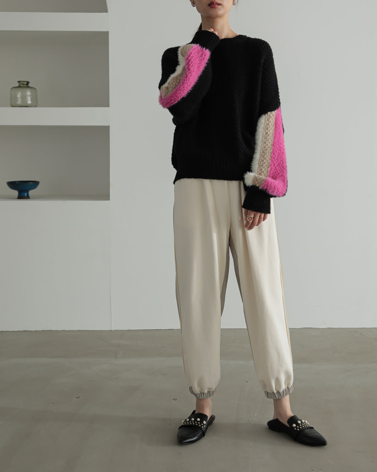 sleeve color scheme Kanoko pullover