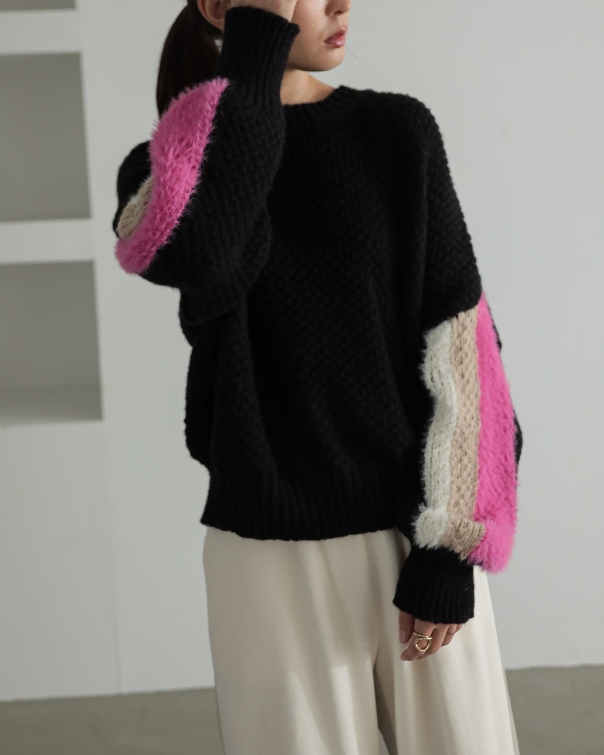 sleeve color scheme Kanoko pullover
