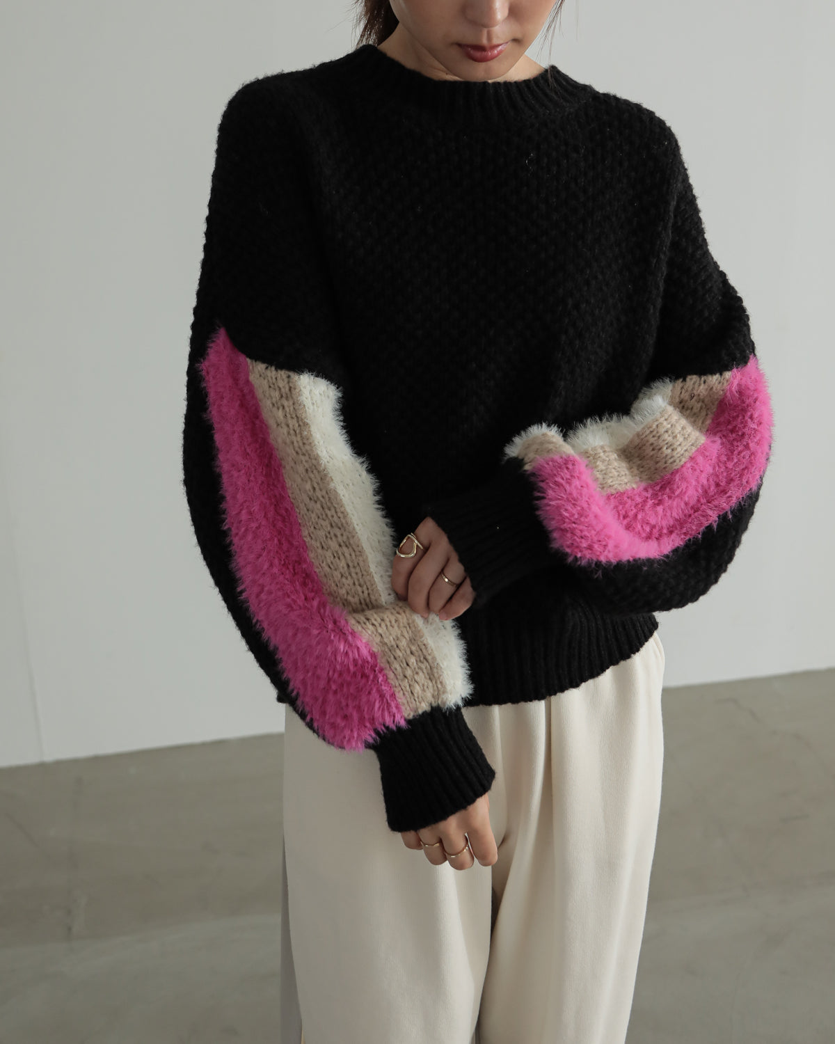 sleeve color scheme Kanoko pullover