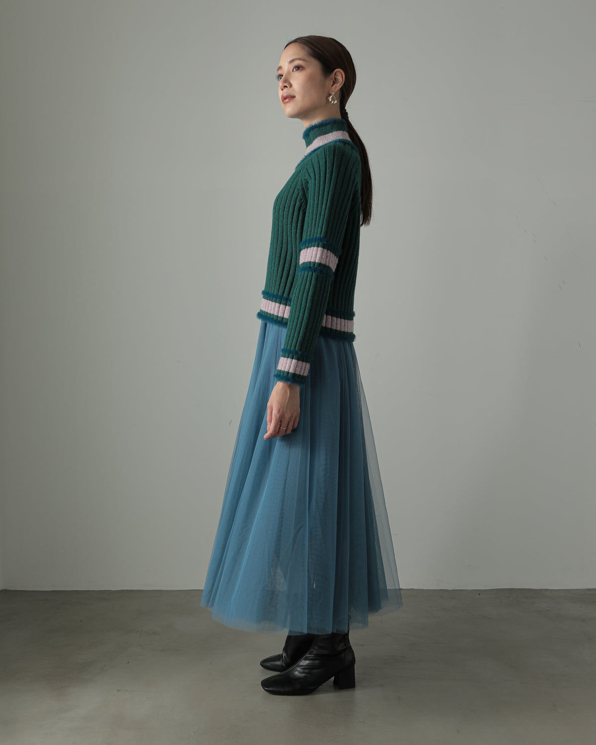 color combination ribbed pullover
