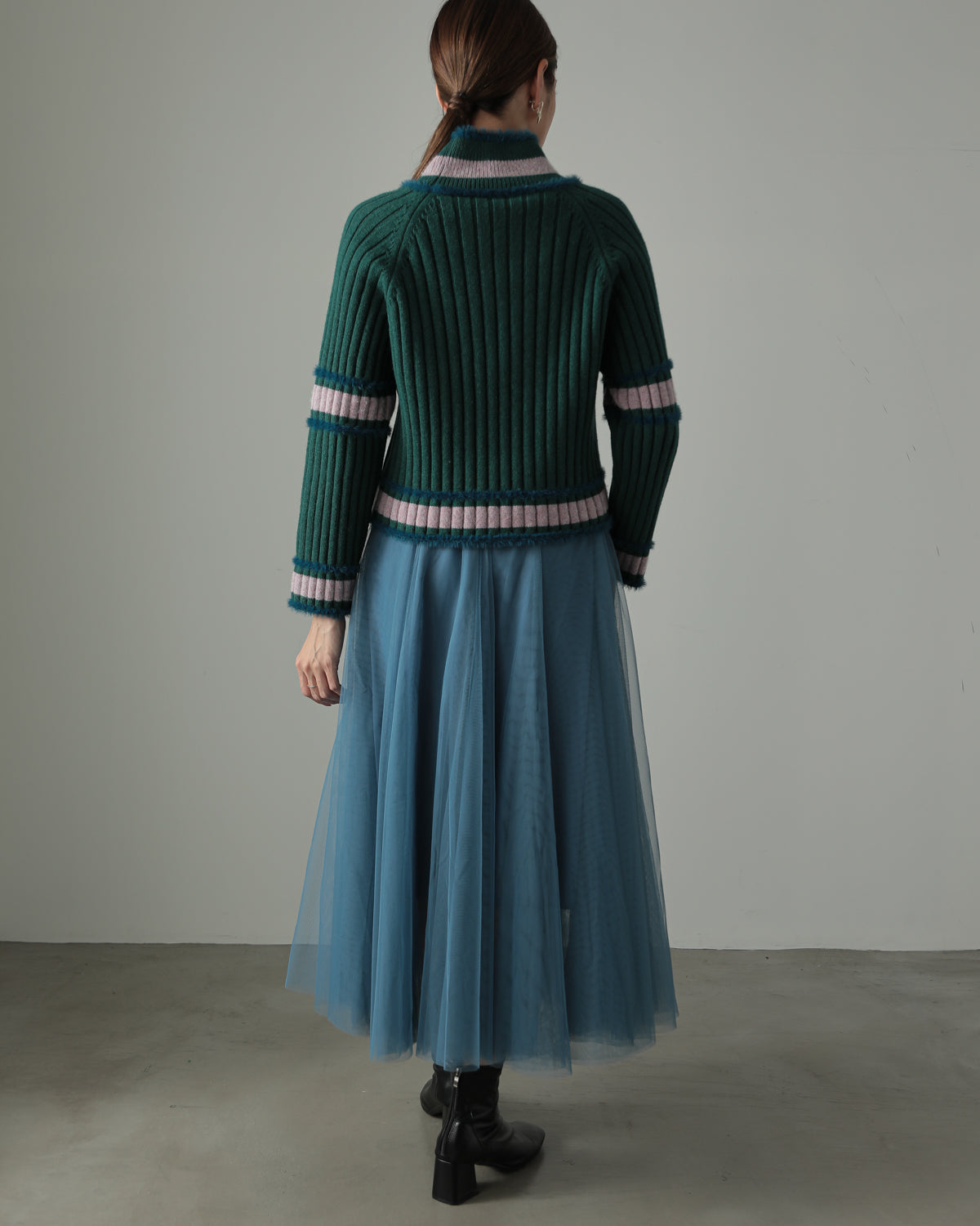 color combination ribbed pullover