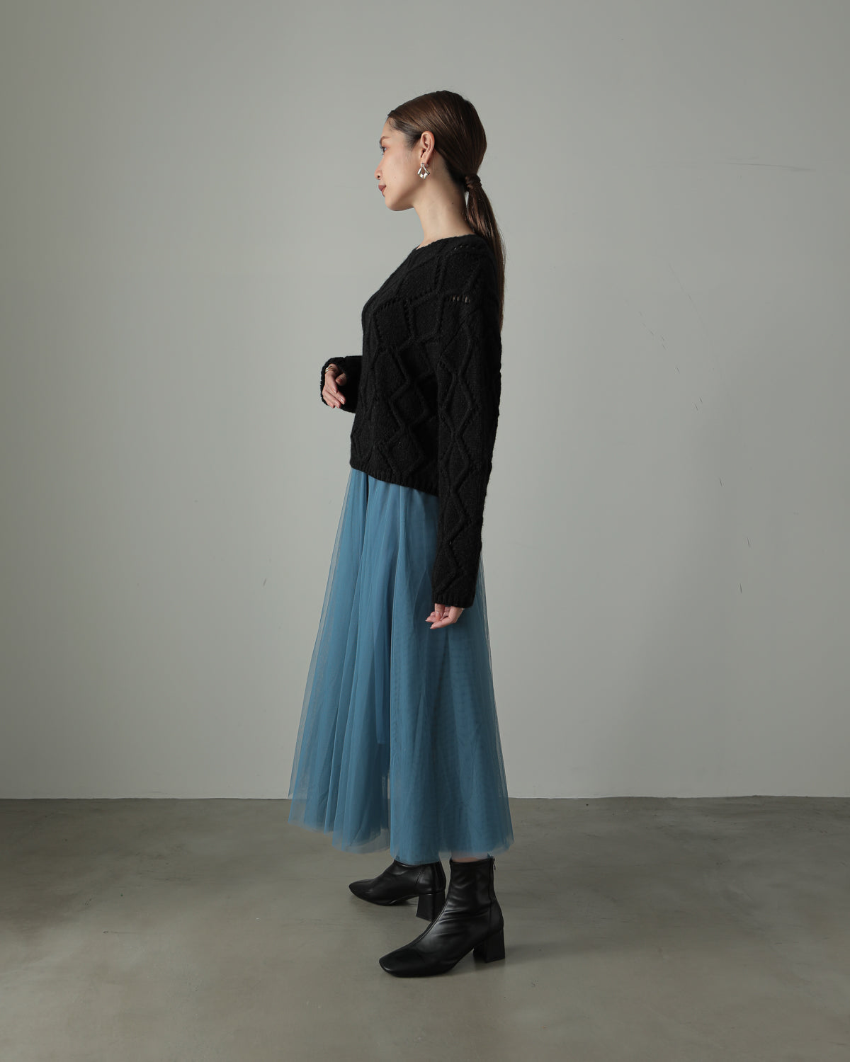 diamond pattern knitted pullover