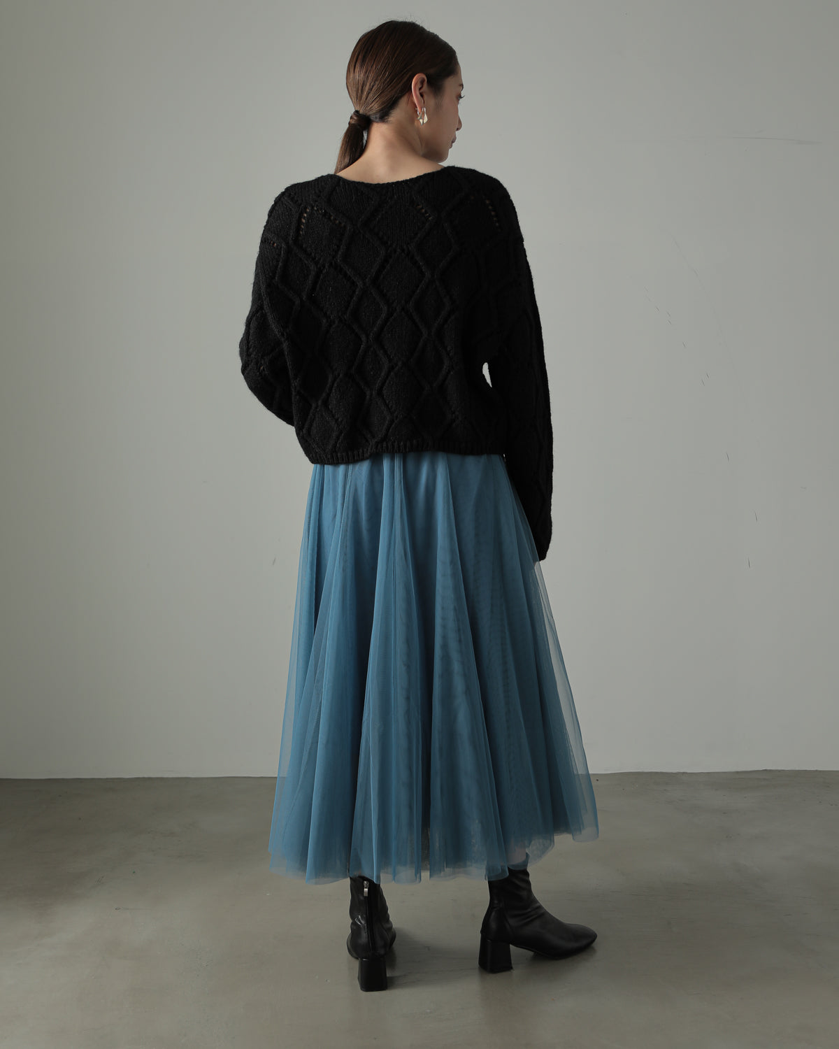 diamond pattern knitted pullover