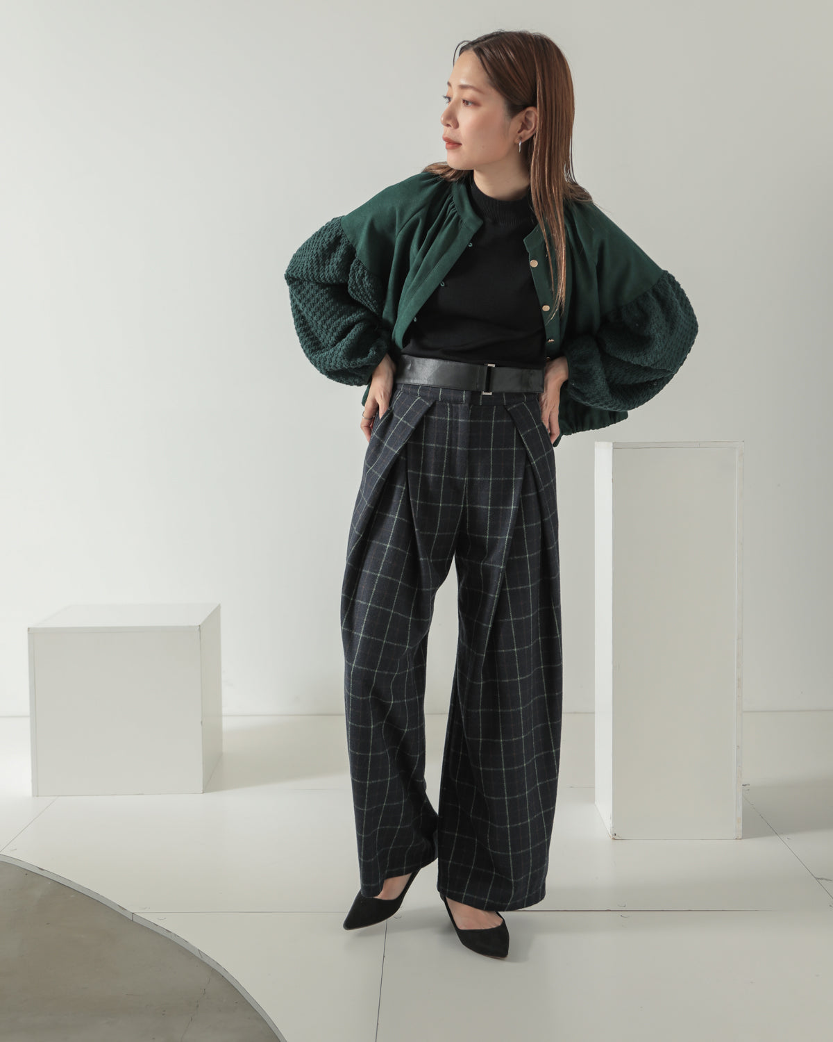 check pants with belt