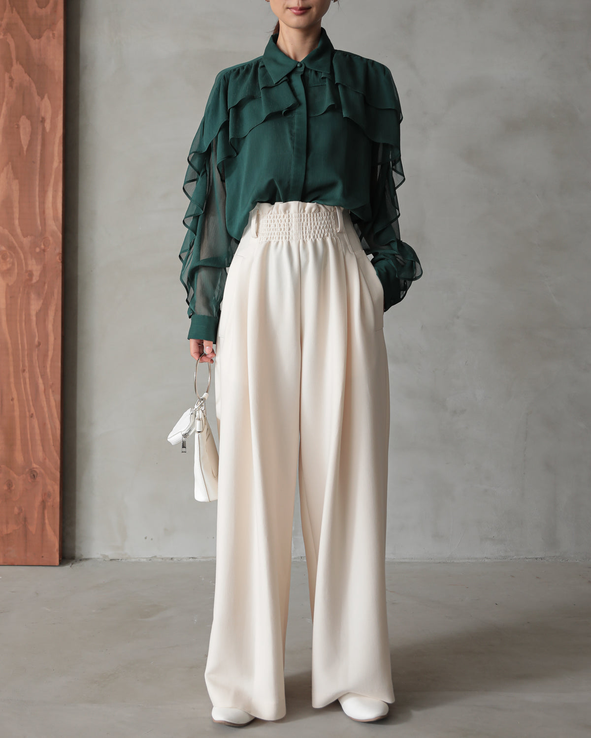 shirt collar frill blouse