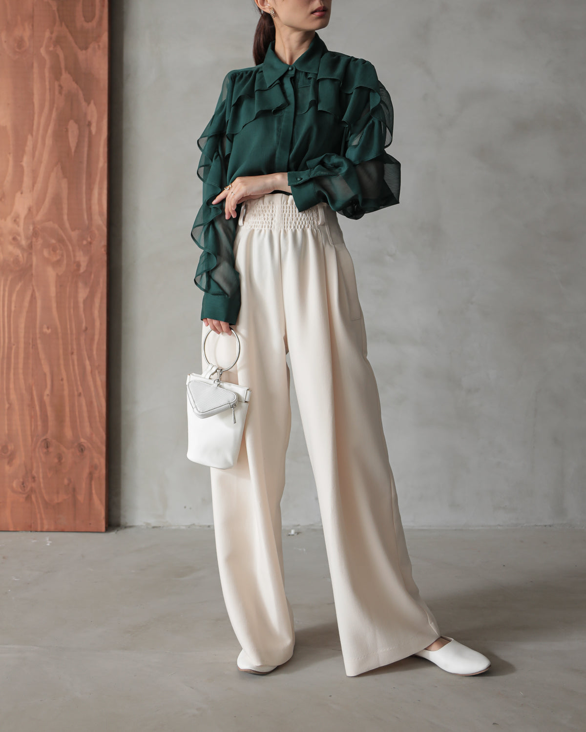 shirt collar frill blouse