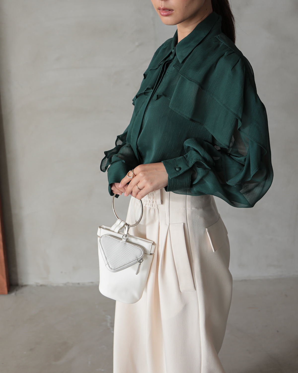 shirt collar frill blouse