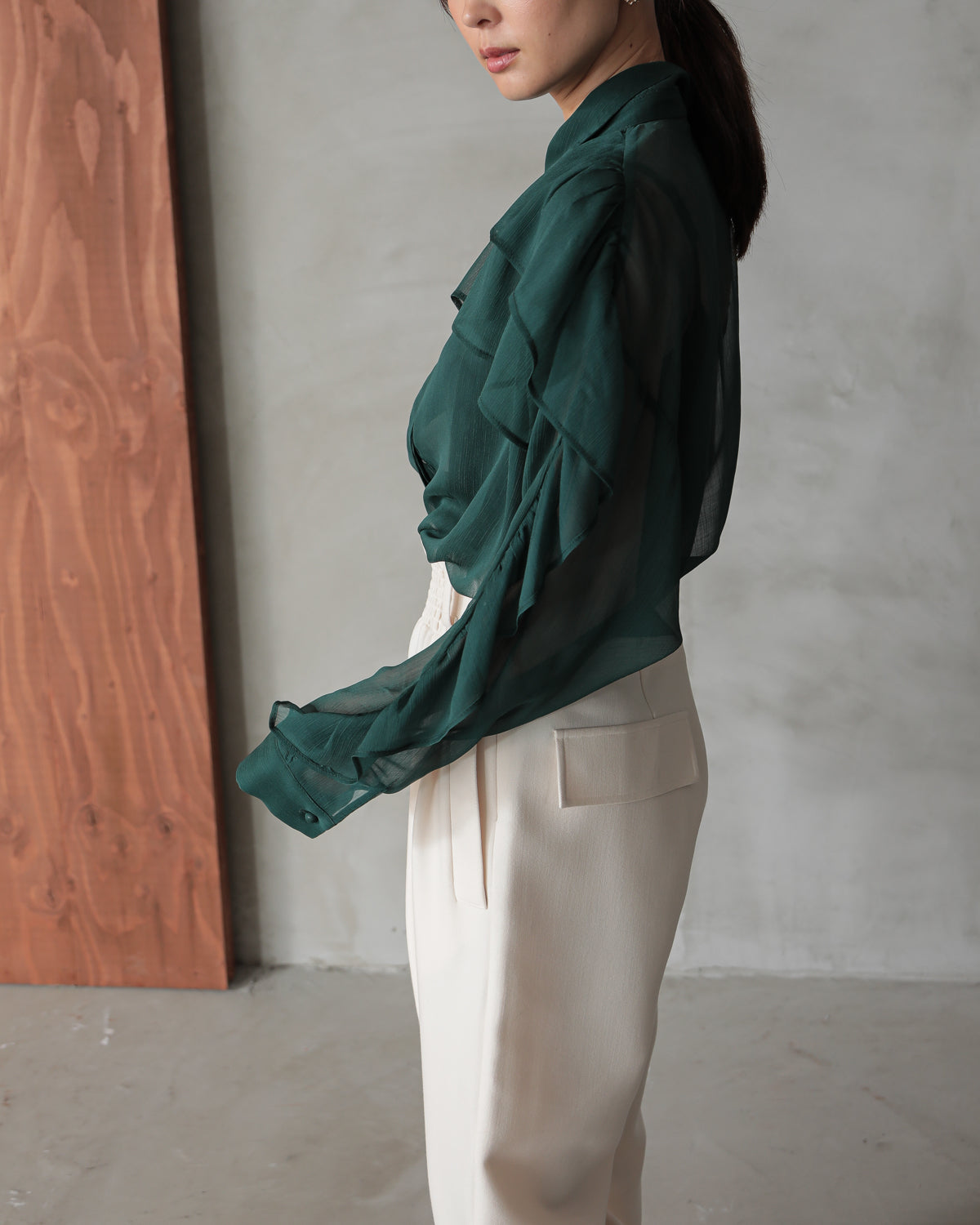 shirt collar frill blouse