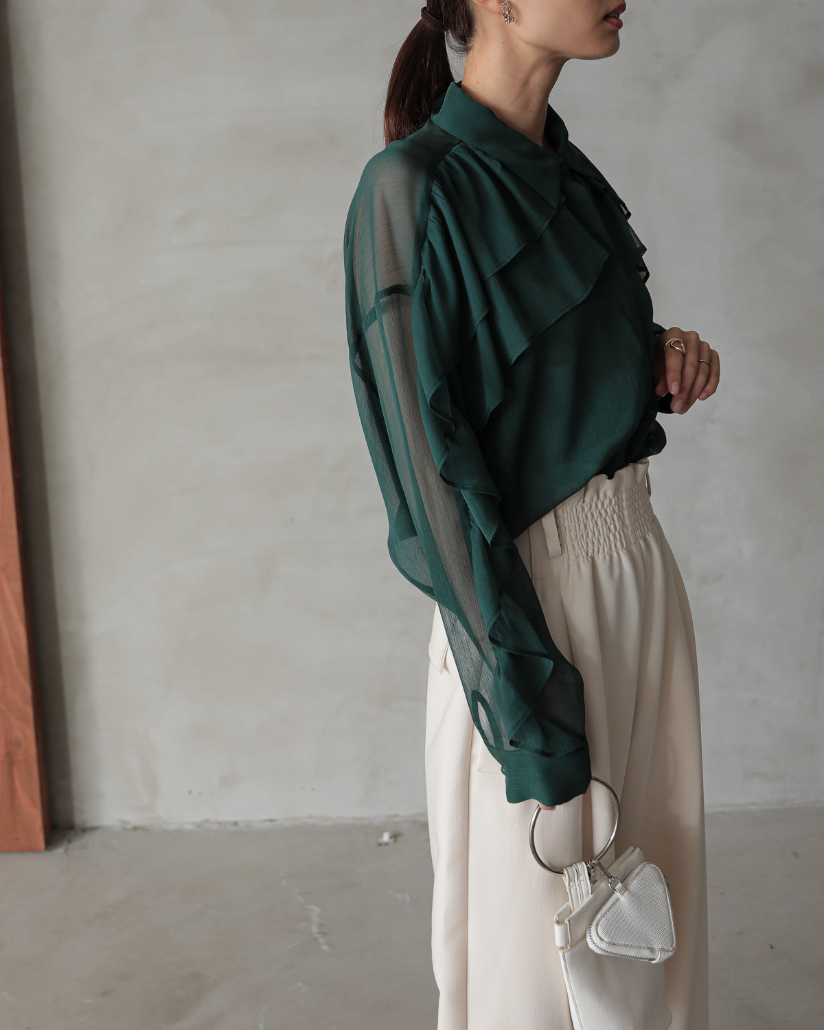 shirt collar frill blouse