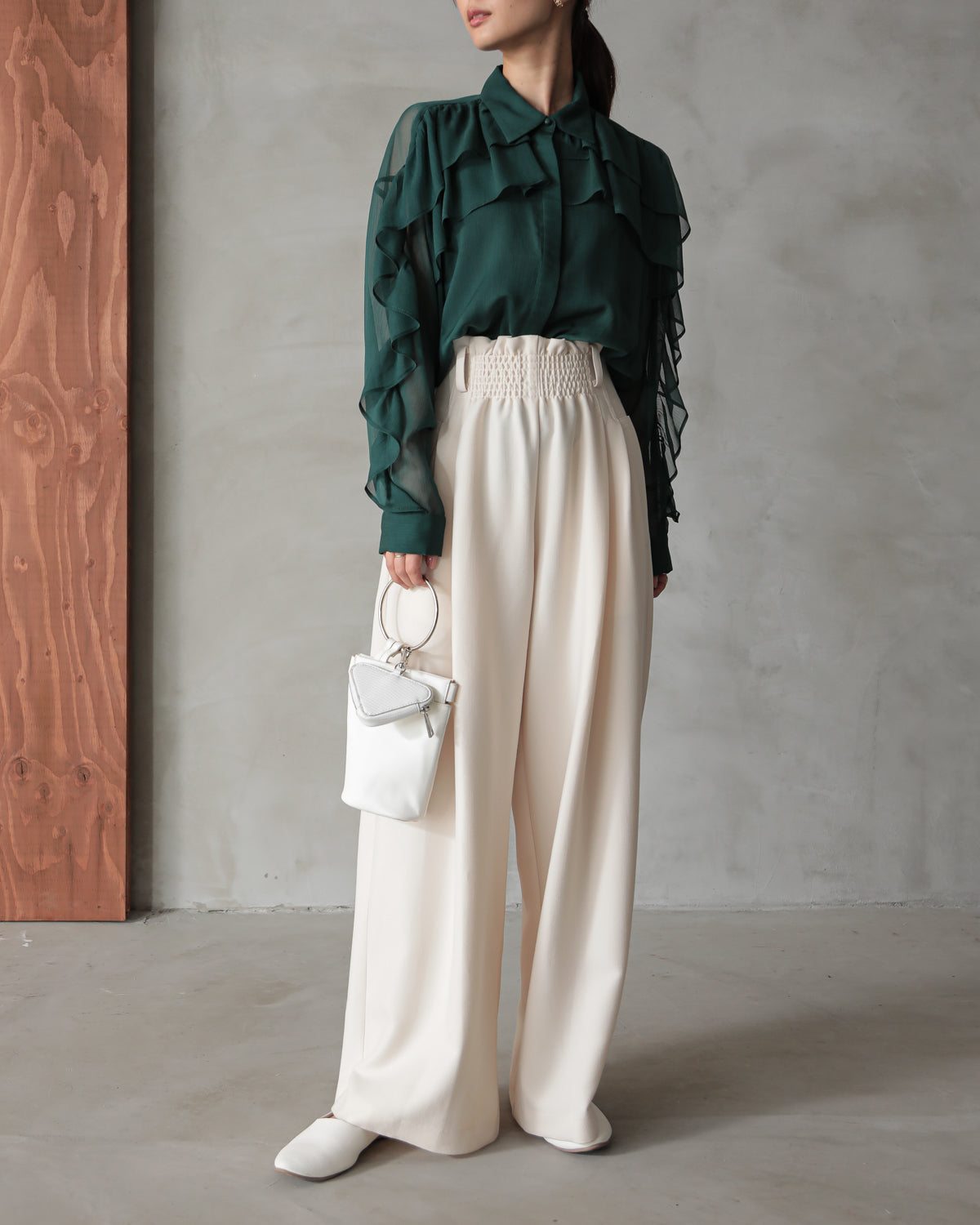 shirt collar frill blouse