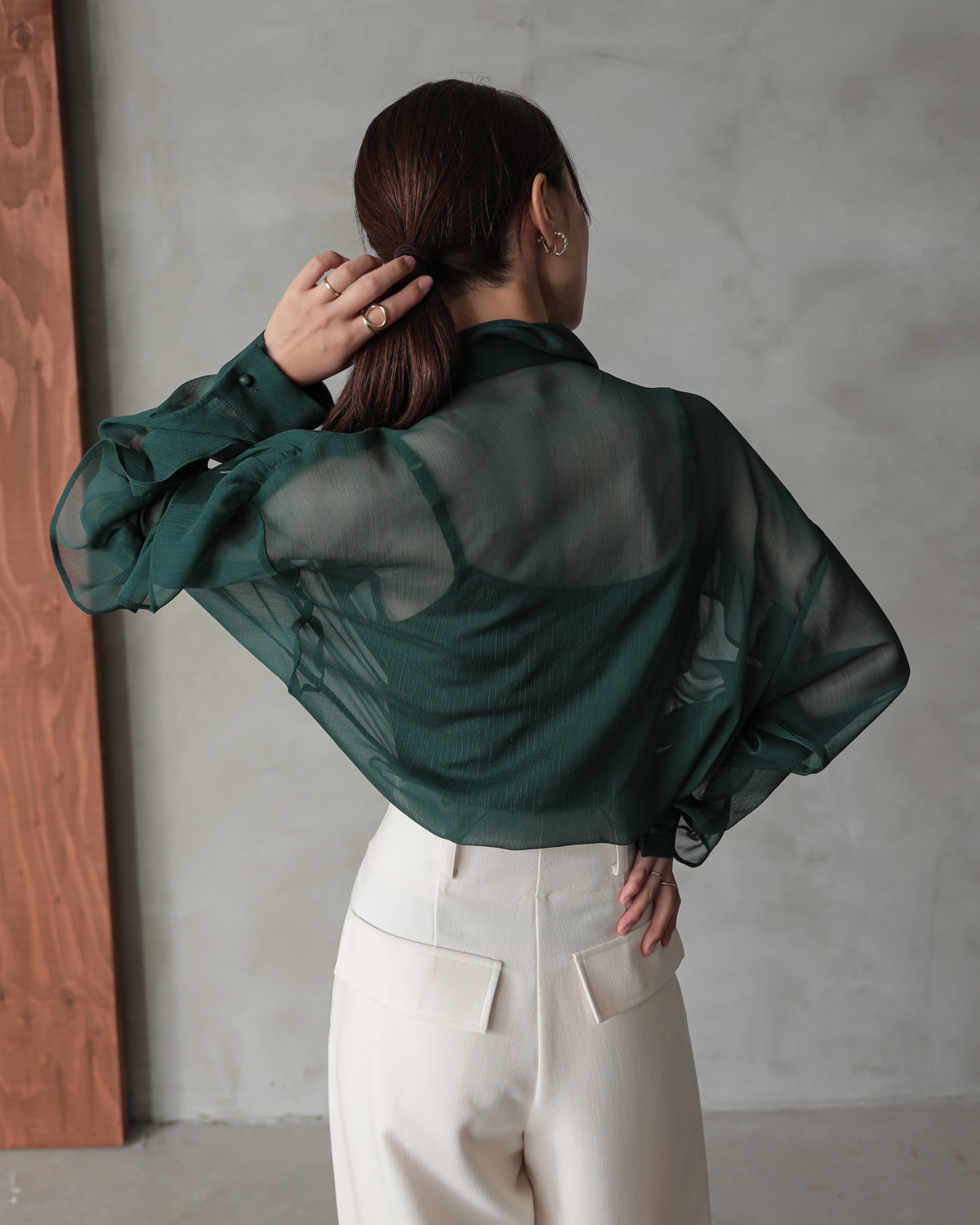 shirt collar frill blouse